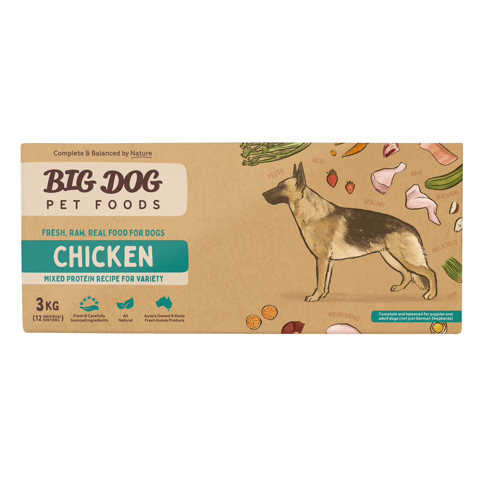 Big Dog Raw Dog Food Chicken 3kg 12pk