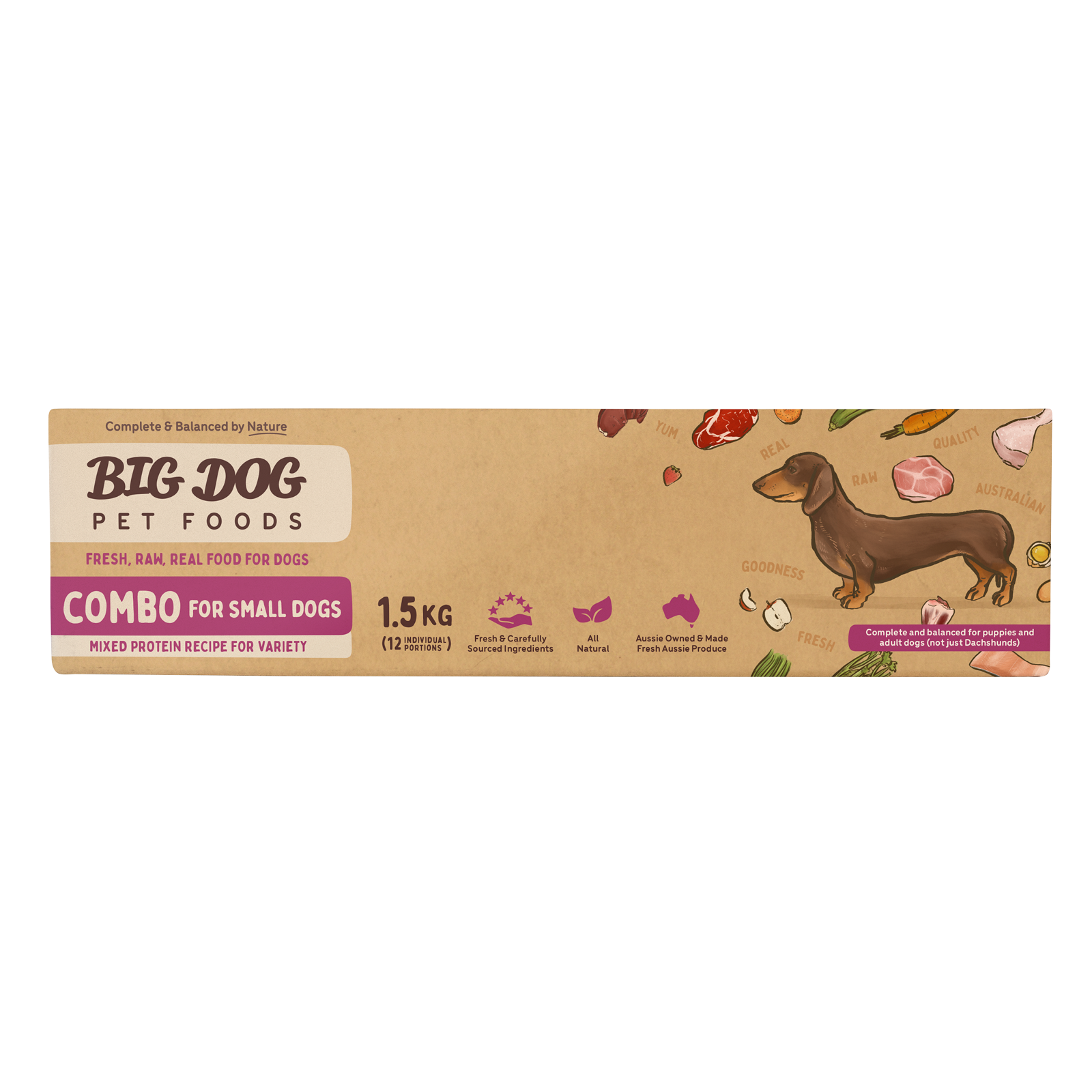 Big Dog Raw Dog Food Combo Small Breed 1.5kg 12pk