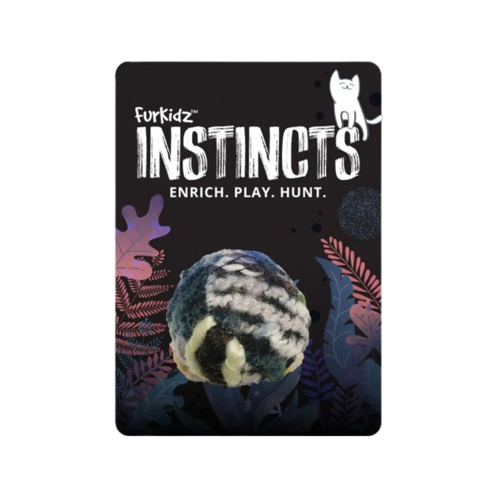 FurKidz Woolly Ball Cat Toy White FurKidz