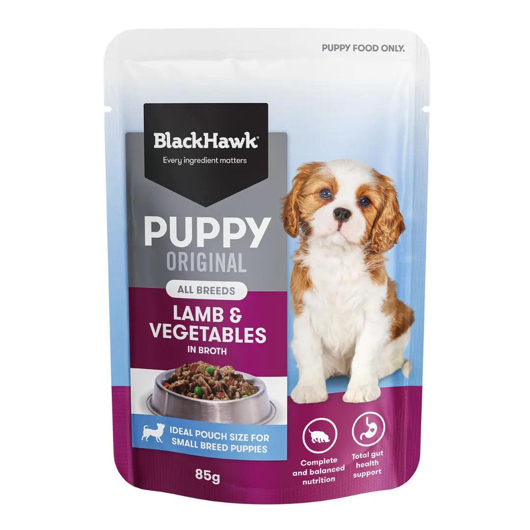 Black Hawk Puppy Wet Food Pouch Lamb & Vegetables (12x85g) Black Hawk