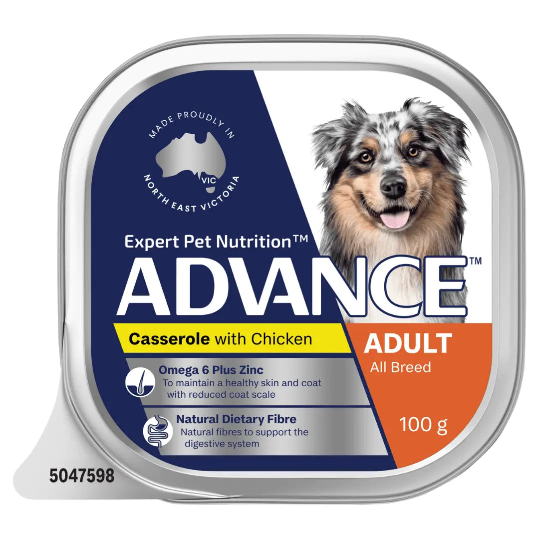 Advance Dog Food Tray Adult All Breed Casserole with Chicken 12x100g - Kellyville Pets