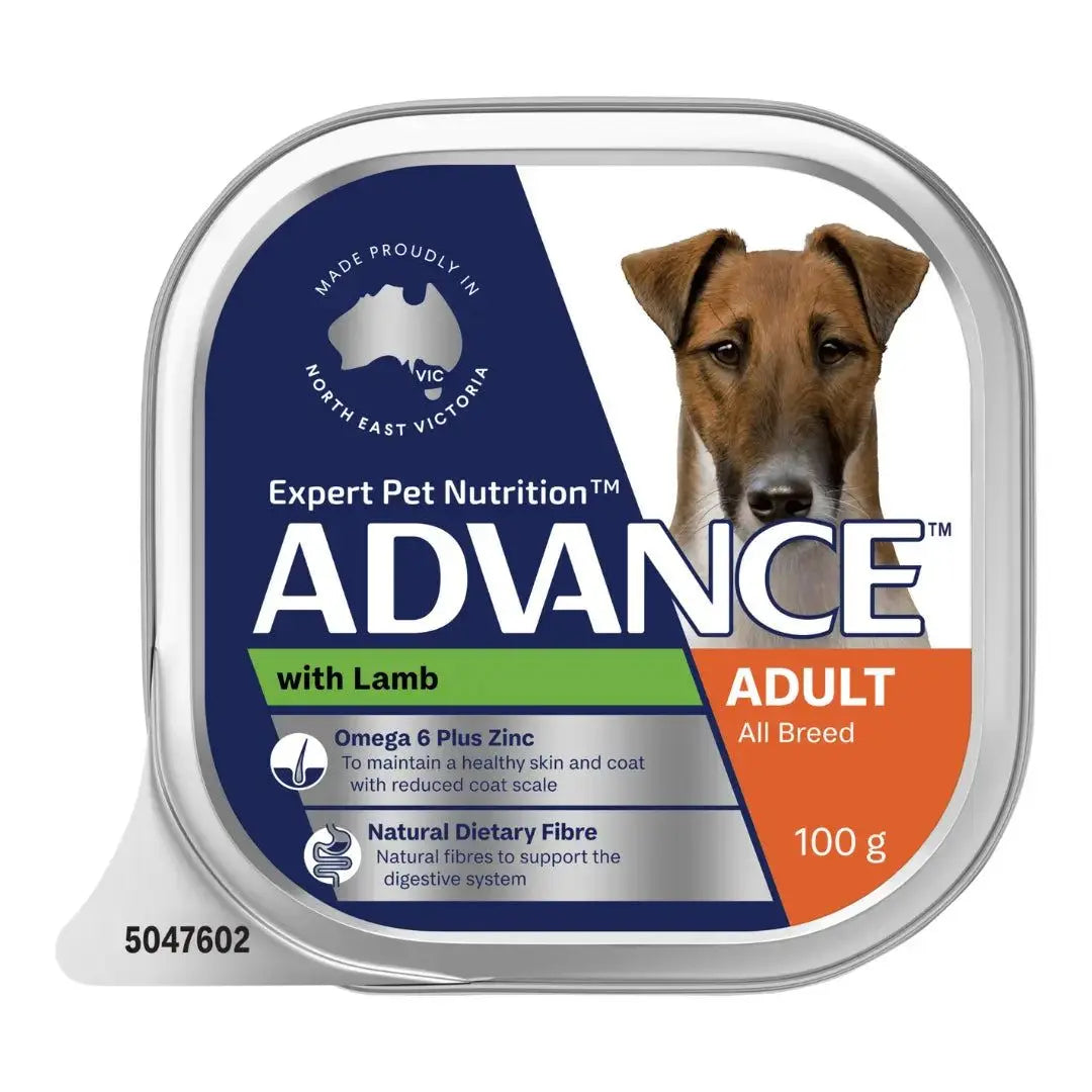 Advance Dog Food Tray Adult All Breed with Lamb 12x100g Advance
