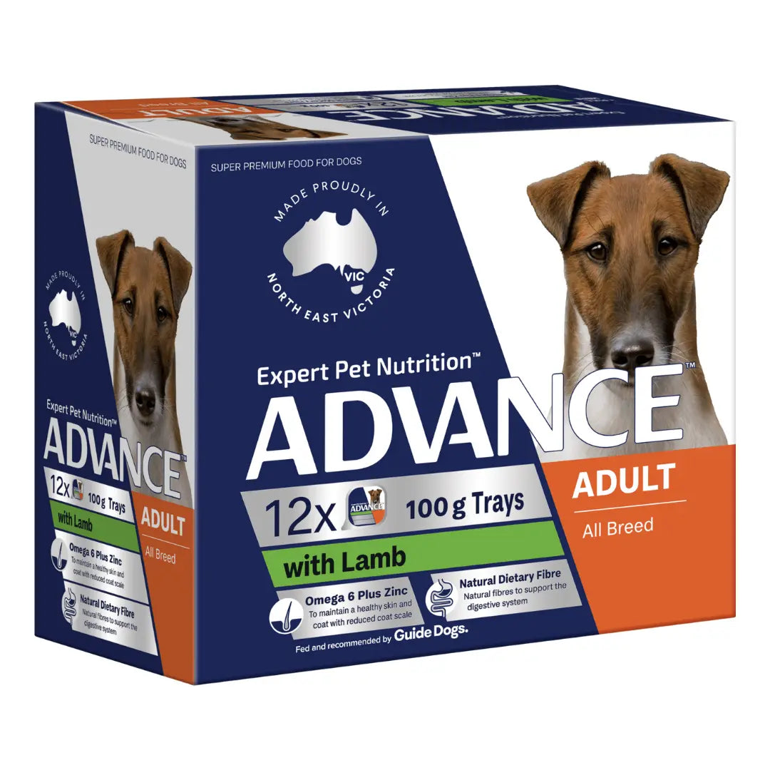 Advance Dog Food Tray Adult All Breed with Lamb 12x100g - Kellyville Pets