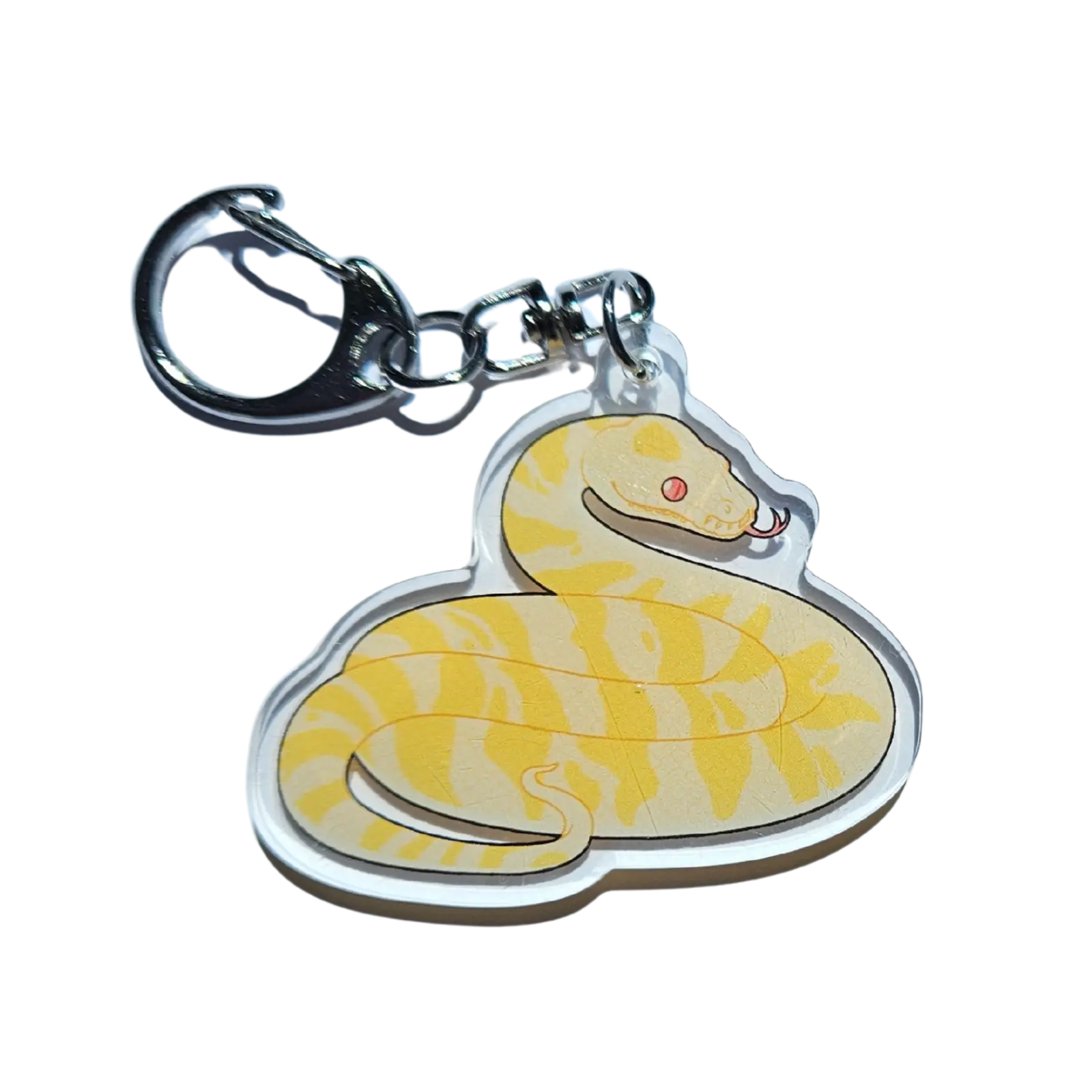 Albino Darwin Carpet Python Acrylic Keychain Hecko Gecko