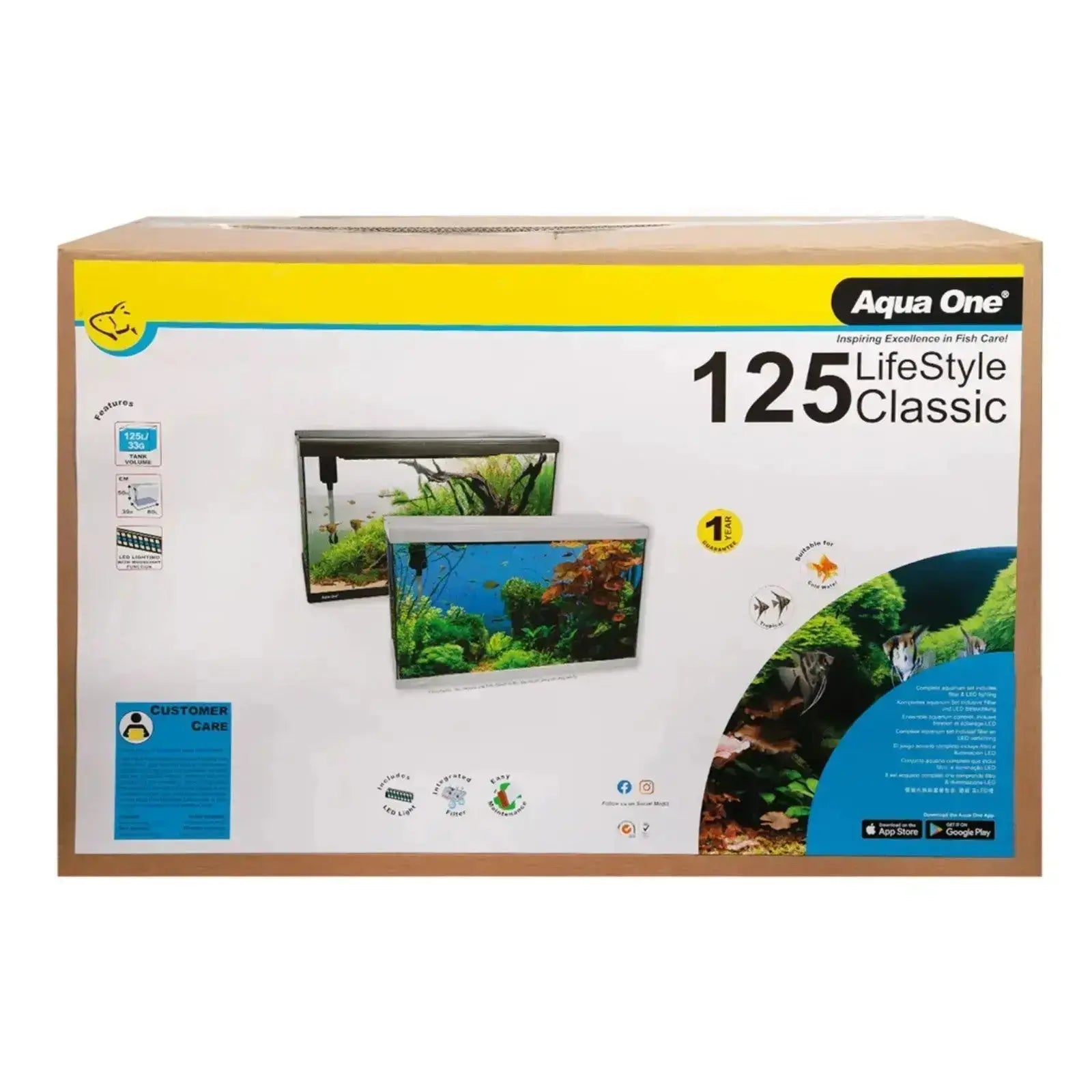Aqua One 125 Litre LifeStyle Classic Complete Glass Aquarium Aqua One