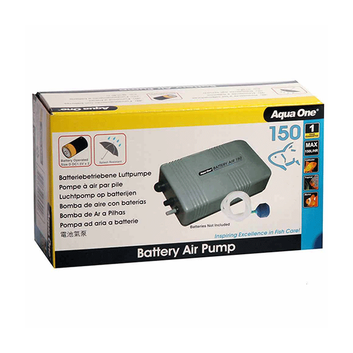 Aqua One Splash Resistant Battery Powered Air Pump 150 Aqua One