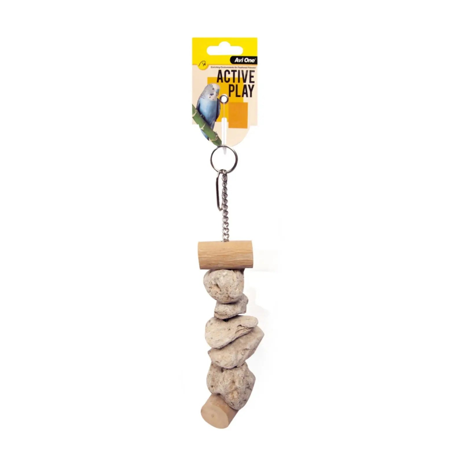 Avi One Bird Toy Wood & Pumice Rocks 32cm Avi One