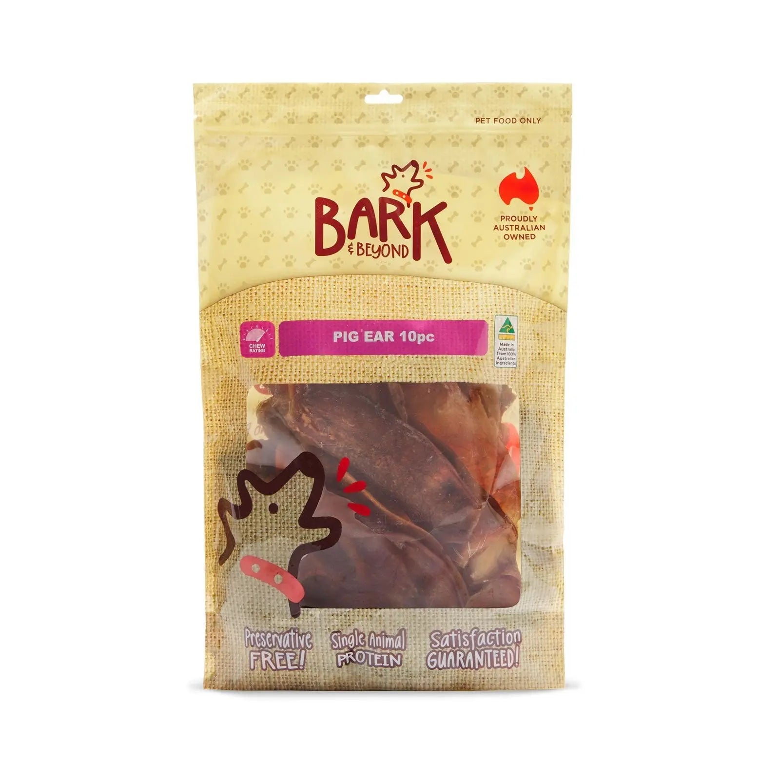 Bark & Beyond Pig Ear 10pk - Kellyville Pets