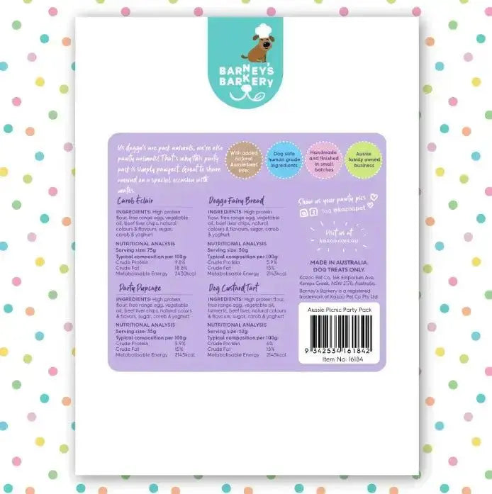 Barney's Barkery Aussie Picnic Dog Treat Pack Barneys Barkery