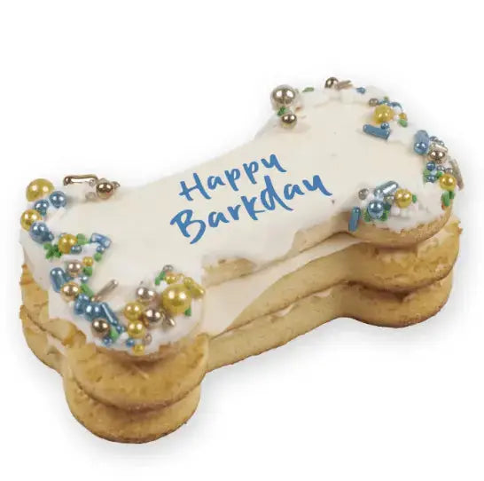 Barney's Barkery Dog Birthday Bone Cake - Blue - Kellyville Pets