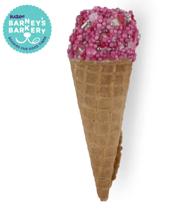 Barney's Barkery Ice Cream Cone Treat - Pink - Kellyville Pets