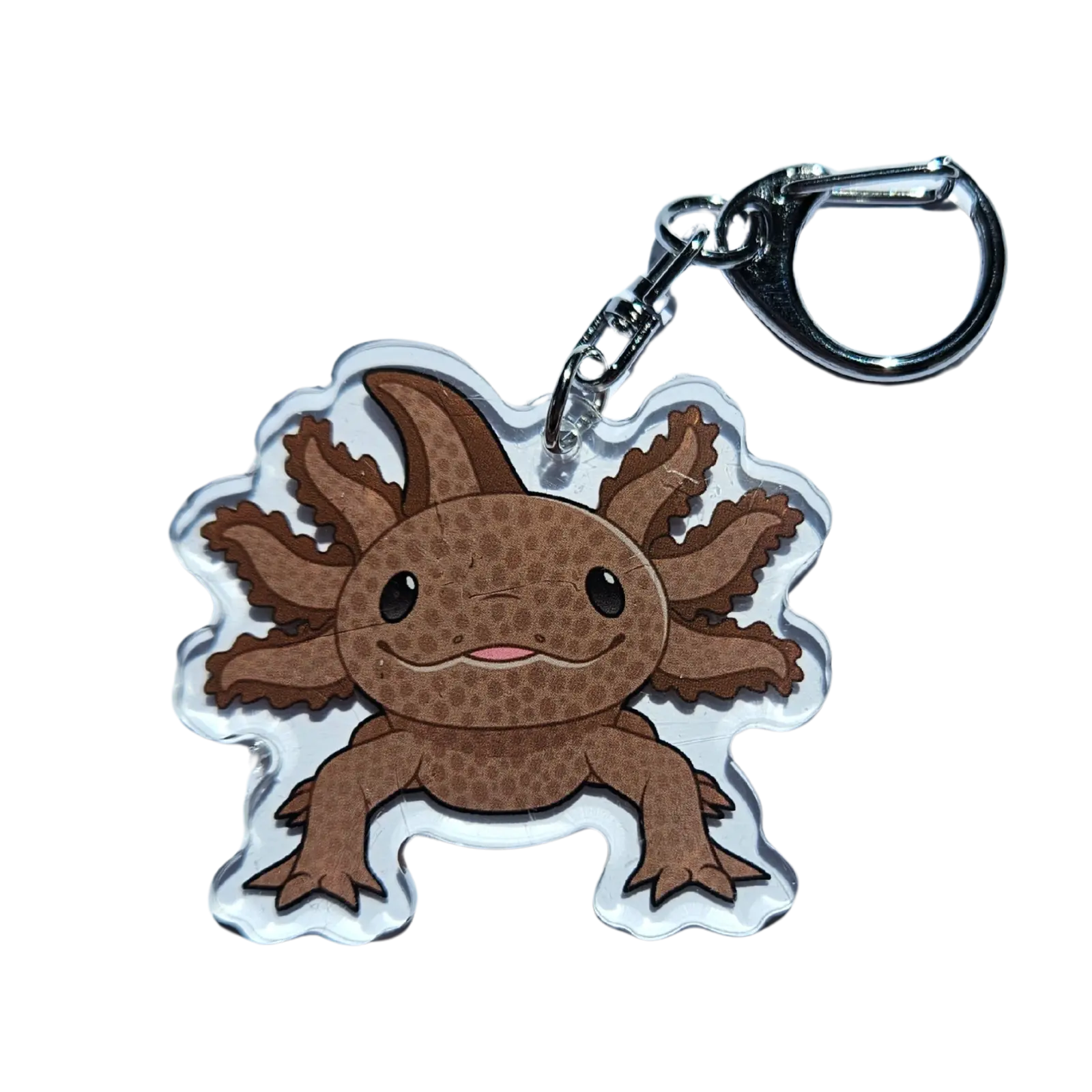 Black Axolotl Face Acrylic Keychain Hecko Gecko