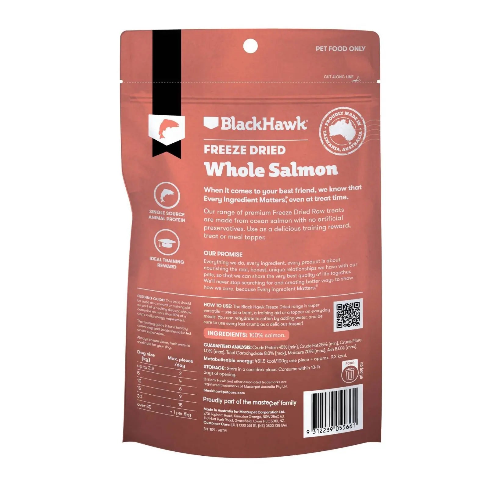 Black Hawk Freeze Dried Dog Treats Salmon 40g Black Hawk