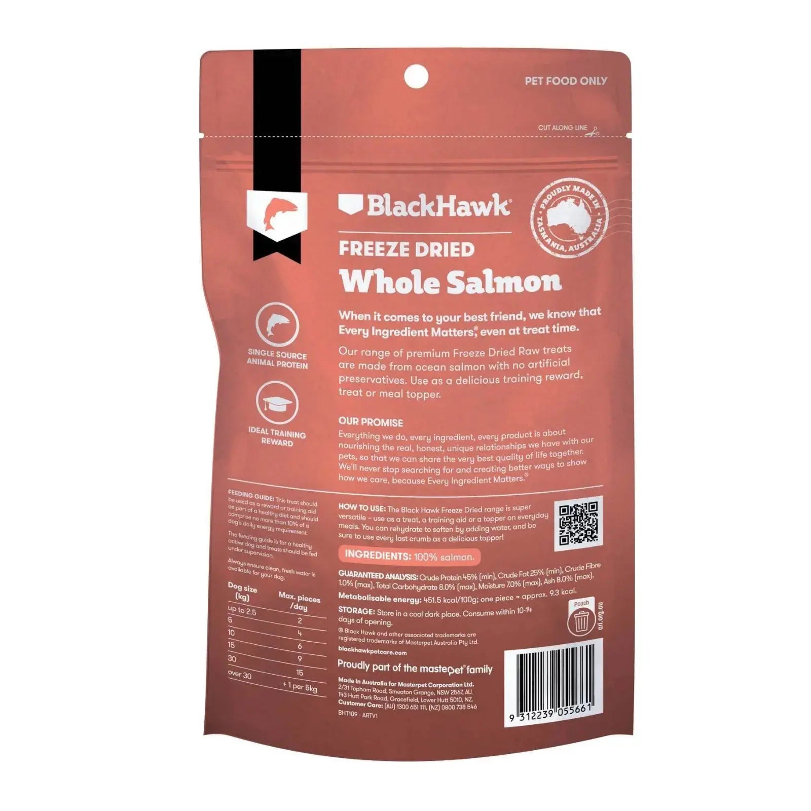 Black Hawk Freeze Dried Dog Treats Salmon 40g Black Hawk