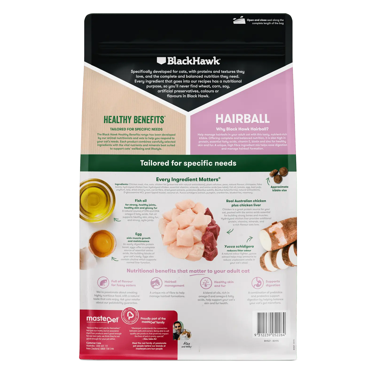 Black Hawk Healthy Benefits Cat Food Adult Hairball Chicken - Kellyville Pets