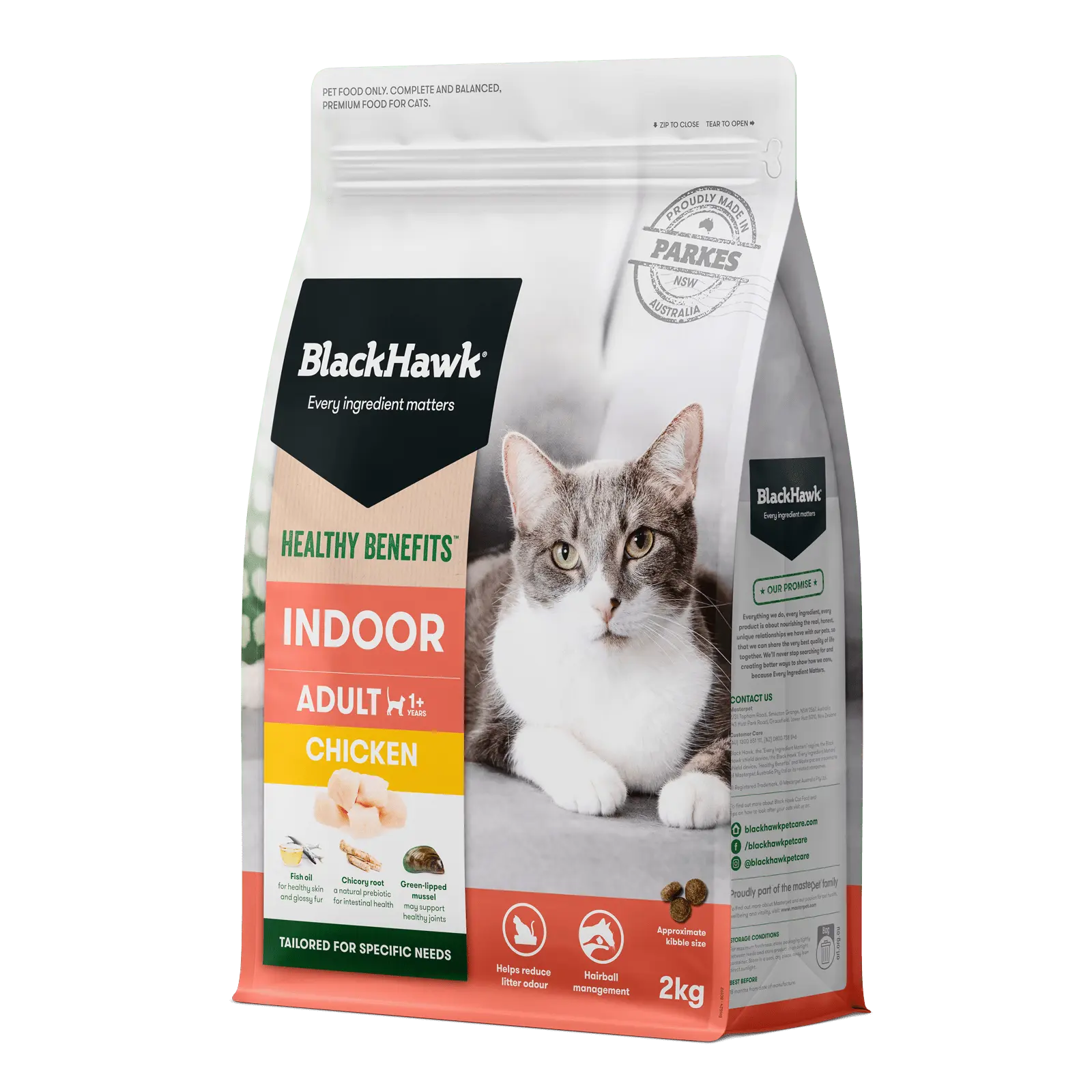 Black Hawk Healthy Benefits Cat Food Adult Indoor Chicken - Kellyville Pets