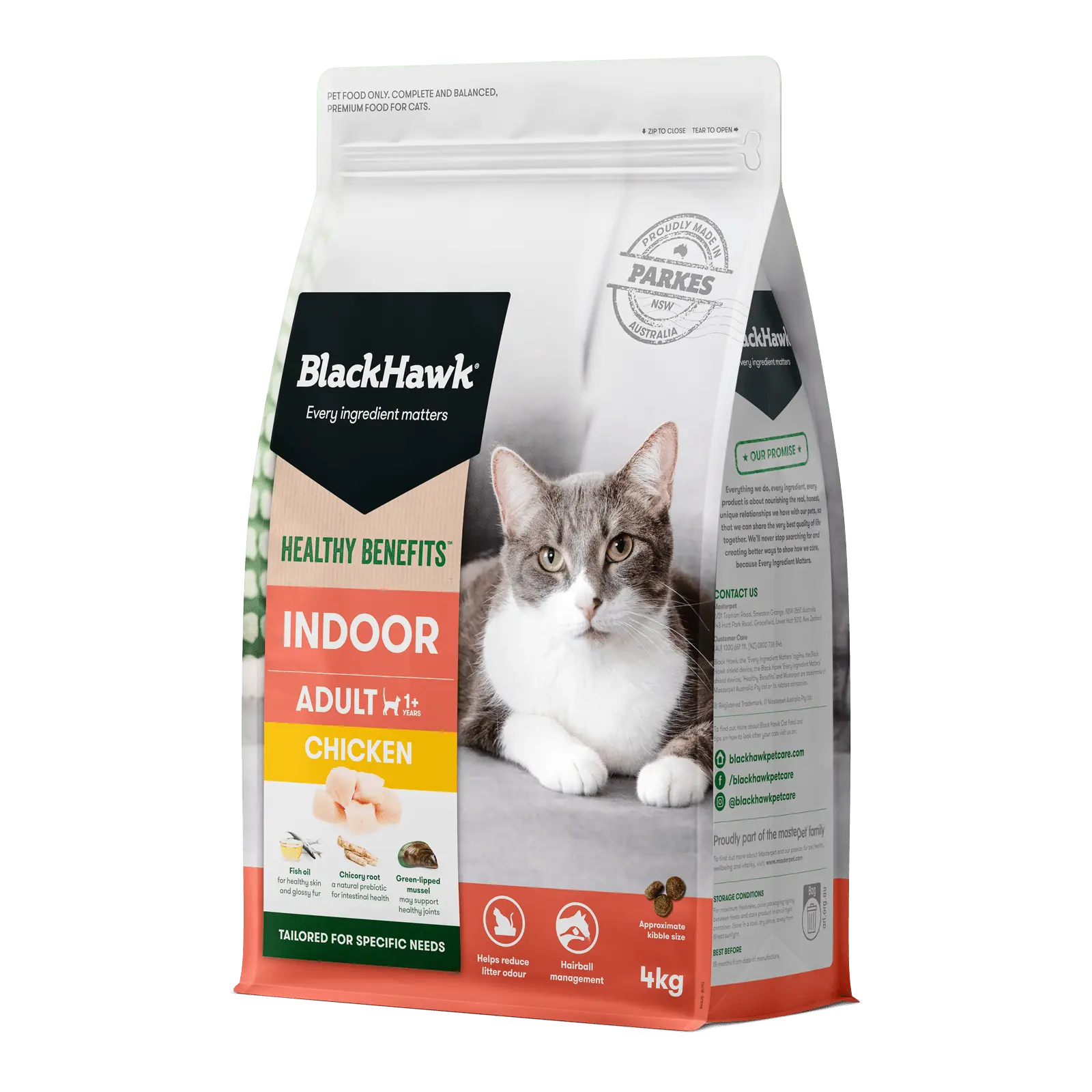 Black Hawk Healthy Benefits Cat Food Adult Indoor Chicken - Kellyville Pets