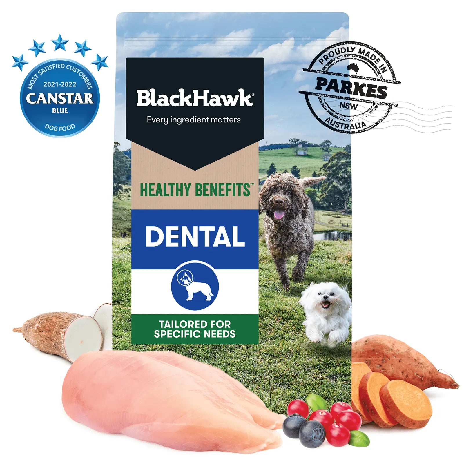Black Hawk Healthy Benefits Dog Food Adult Dental - Kellyville Pets