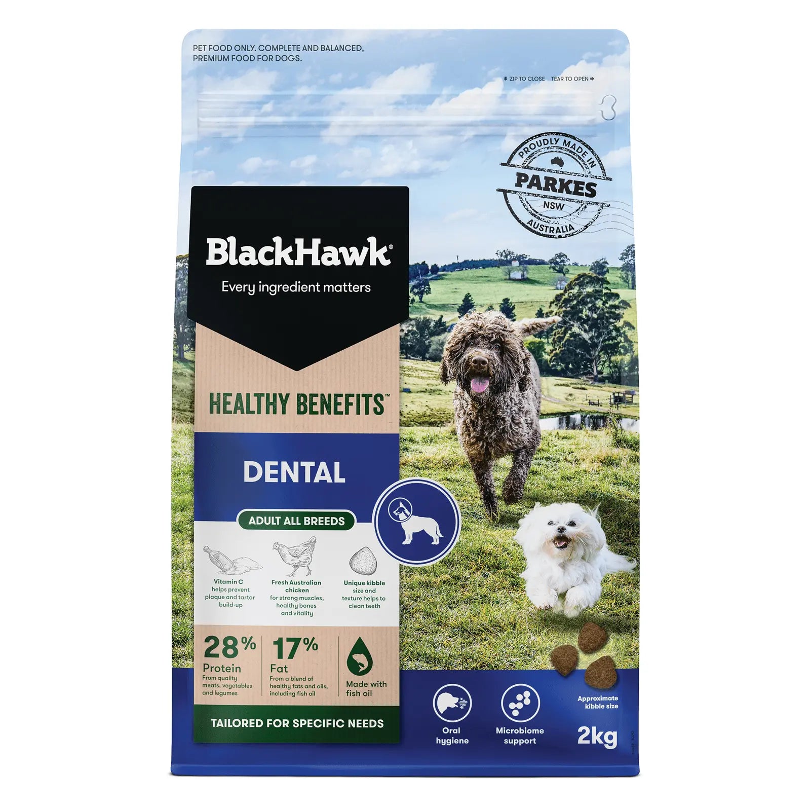 Black Hawk Healthy Benefits Dog Food Adult Dental - Kellyville Pets