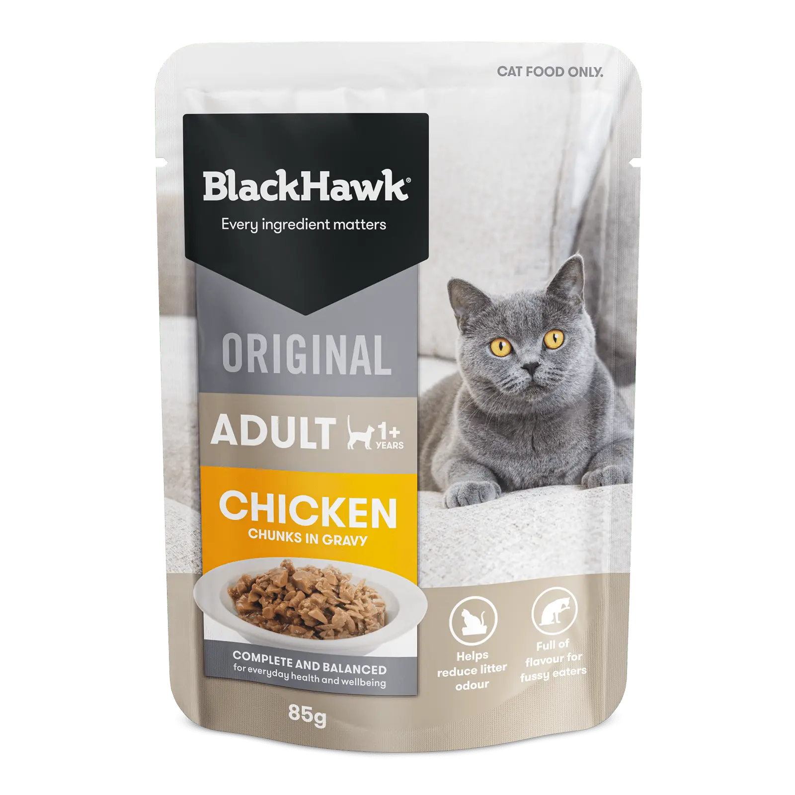 Black Hawk Original Cat Food Pouch Adult Chicken in Gravy - Kellyville Pets