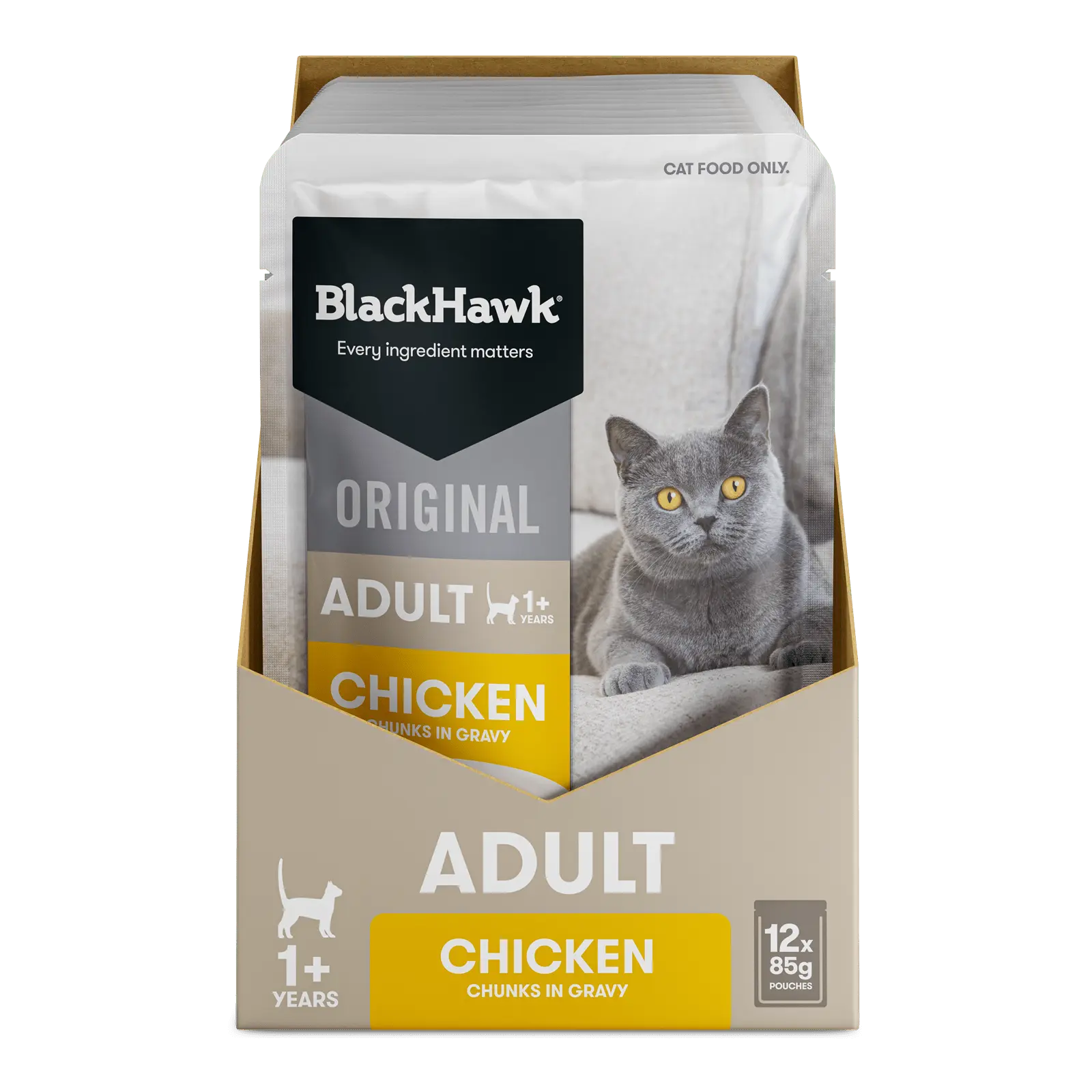 Black Hawk Original Cat Food Pouch Adult Chicken in Gravy - Kellyville Pets
