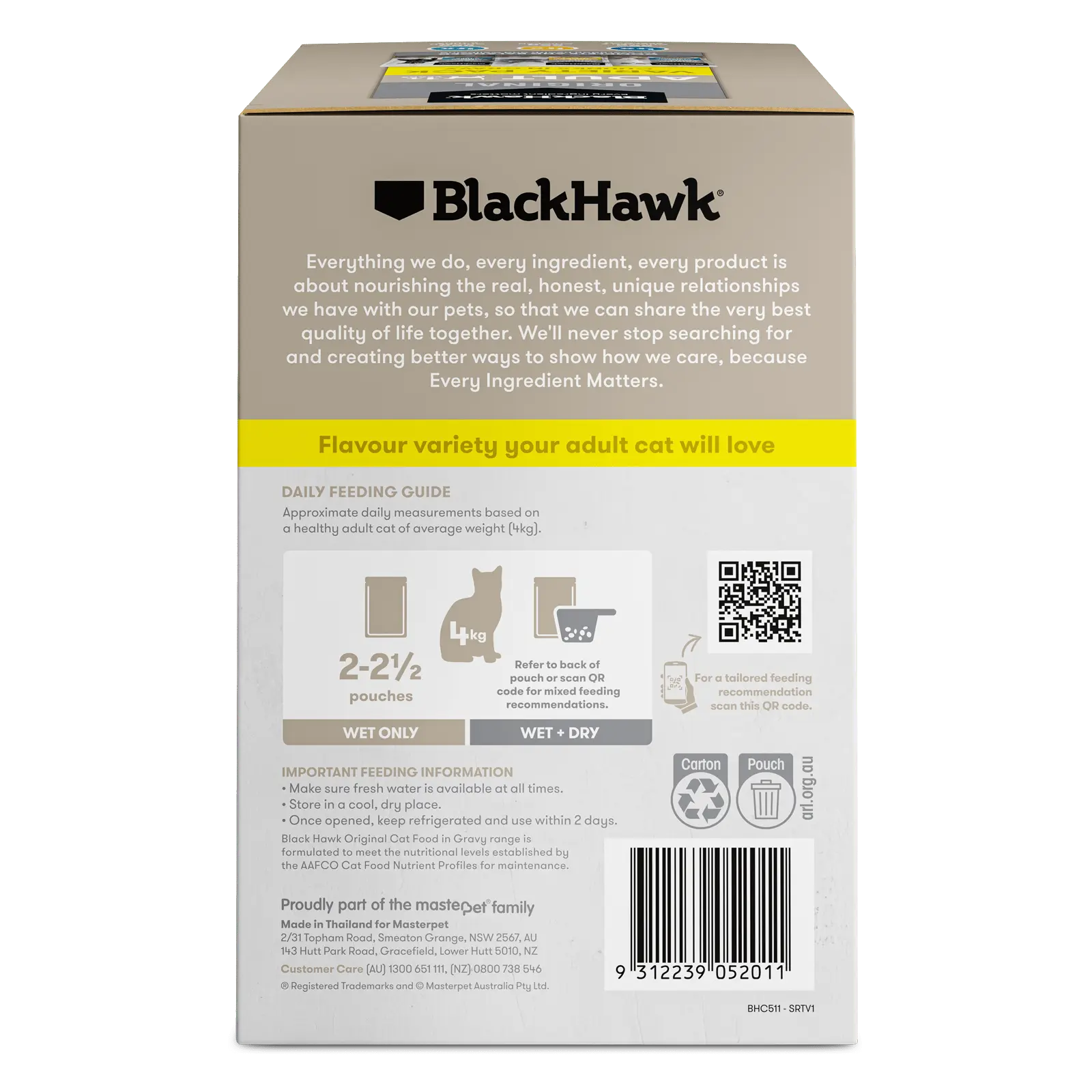 Black Hawk Original Cat Food Pouch Adult Variety Pack in Gravy - Kellyville Pets