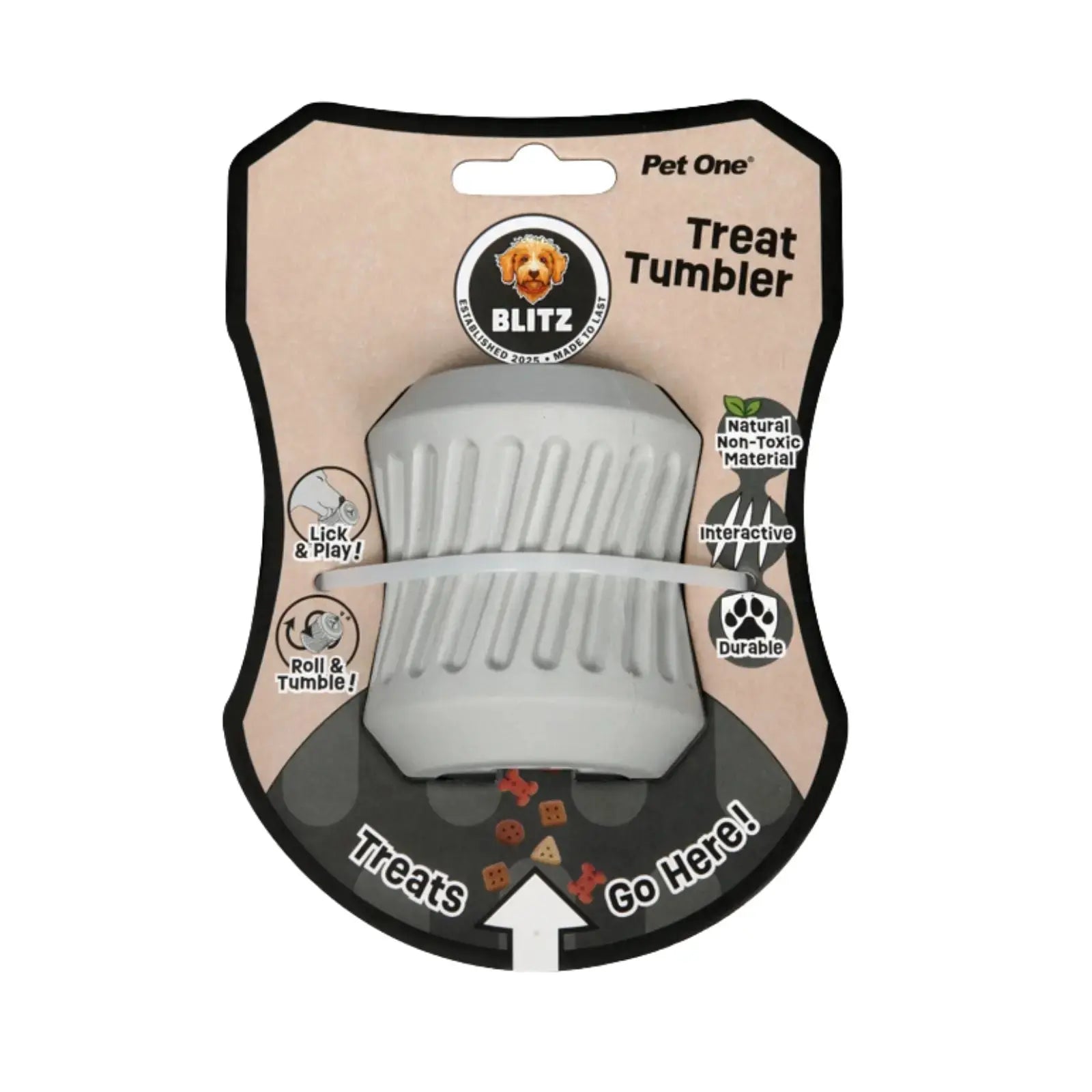 Blitz Rubber Treat Tumbler - Grey Blitz
