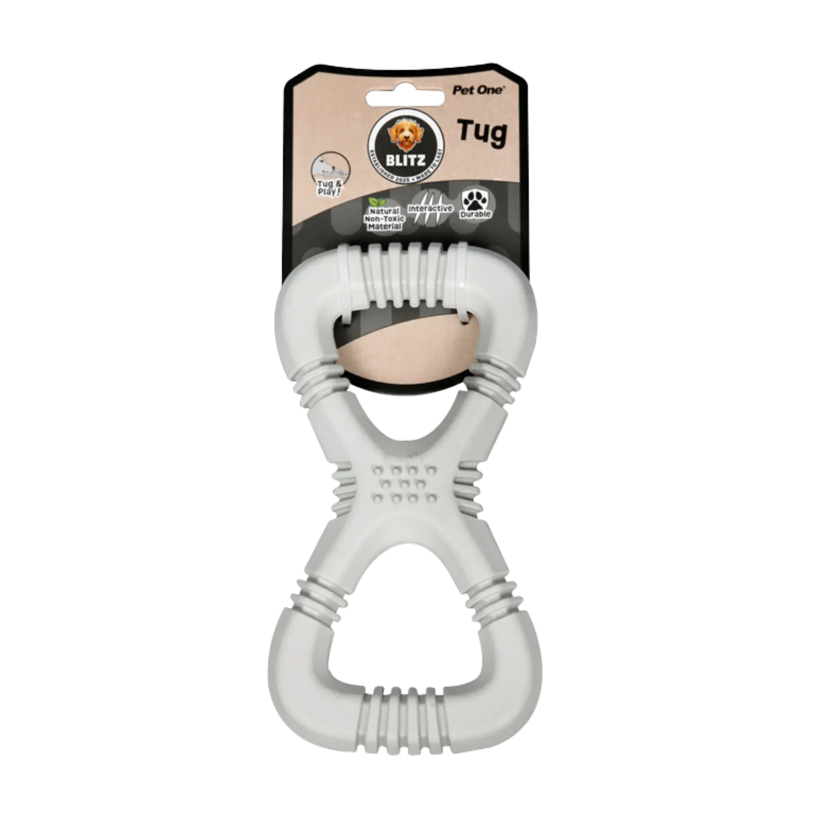 Blitz Rubber Tug Toy - Grey Blitz