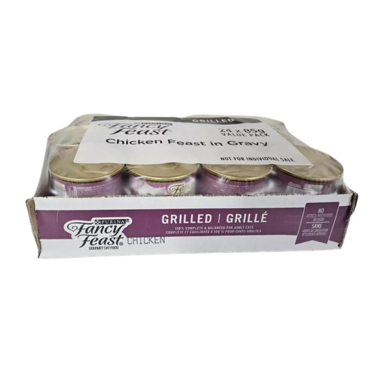 Fancy Feast Cat Food Can Adult Grilled Chicken Feast in Gravy - Tray Packaging Fancy Feast