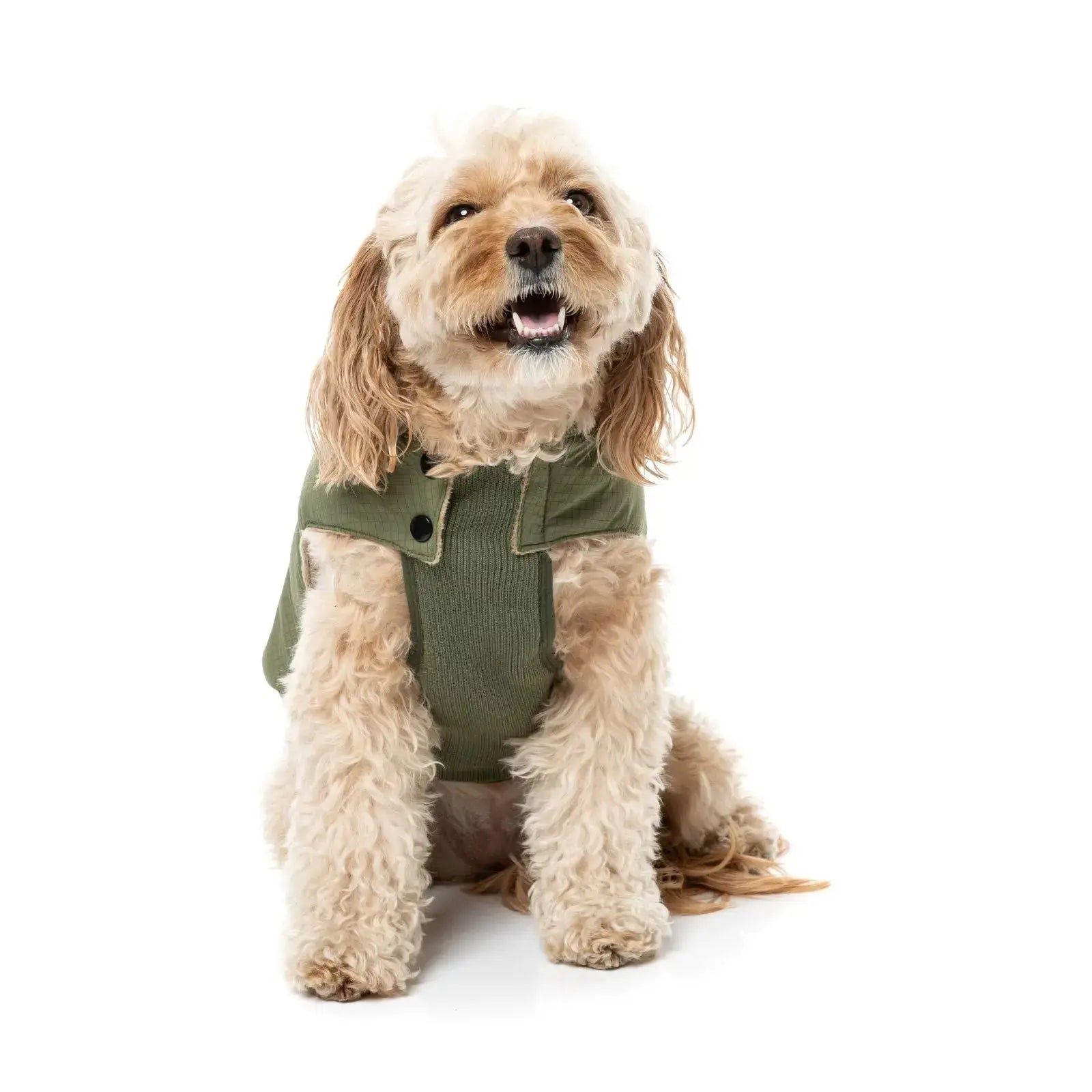 Fuzzyard Bomber Jacket Dog Coat - Khaki Green Fuzzyard