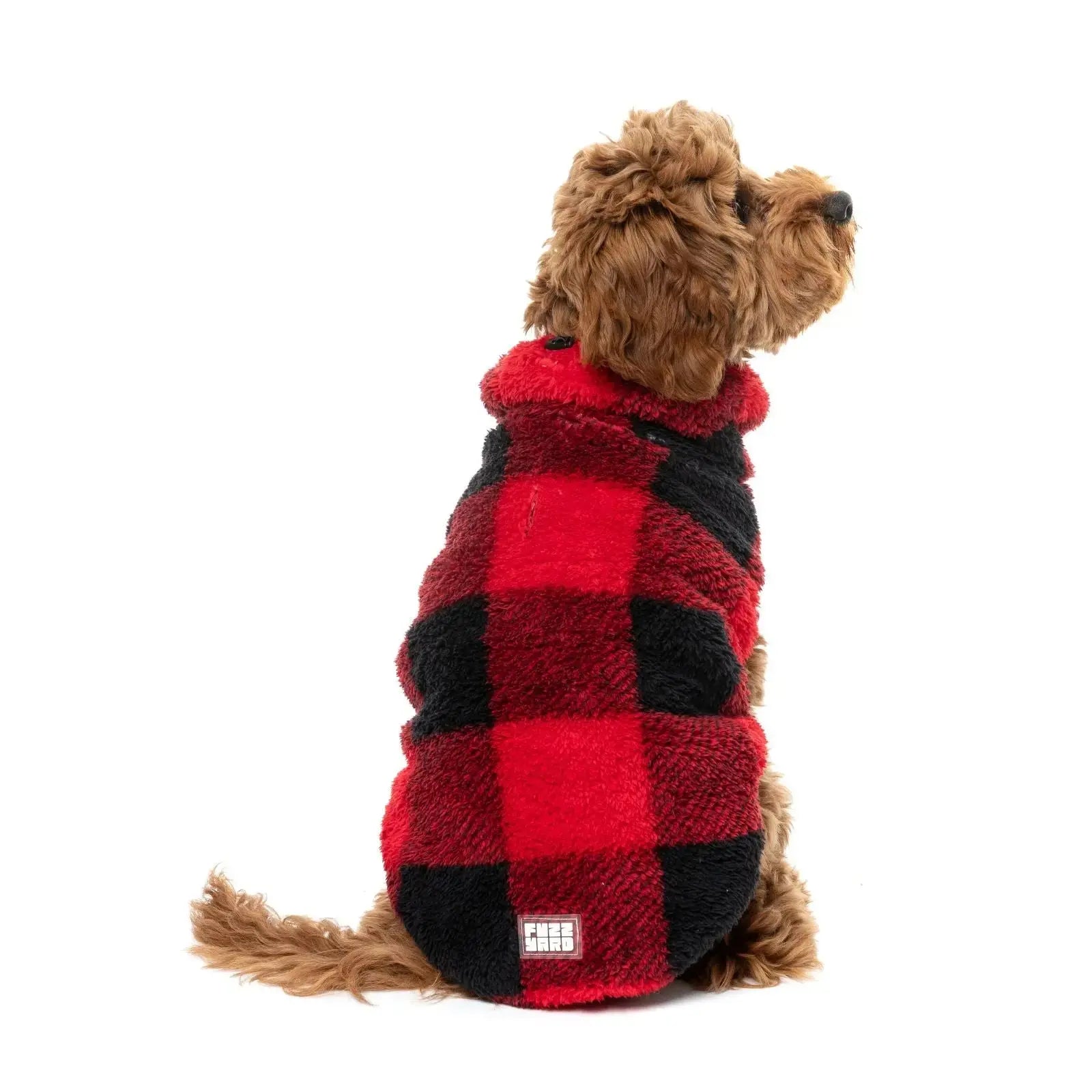 Fuzzyard Checkered Teddy Sweater Dog Coat - Red Fuzzyard