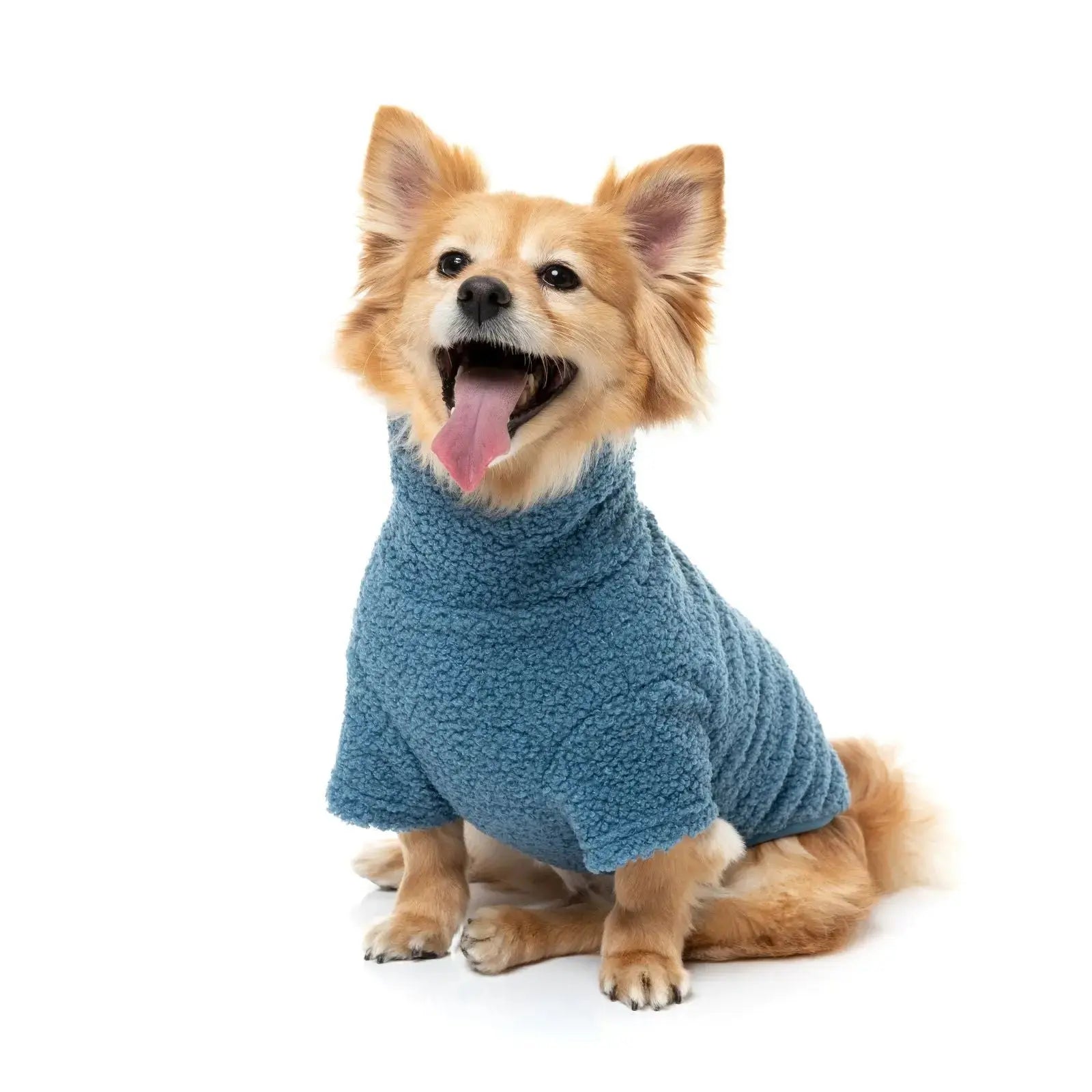 Fuzzyard Life Boucle Sweater Dog Coat - French Blue Fuzzyard