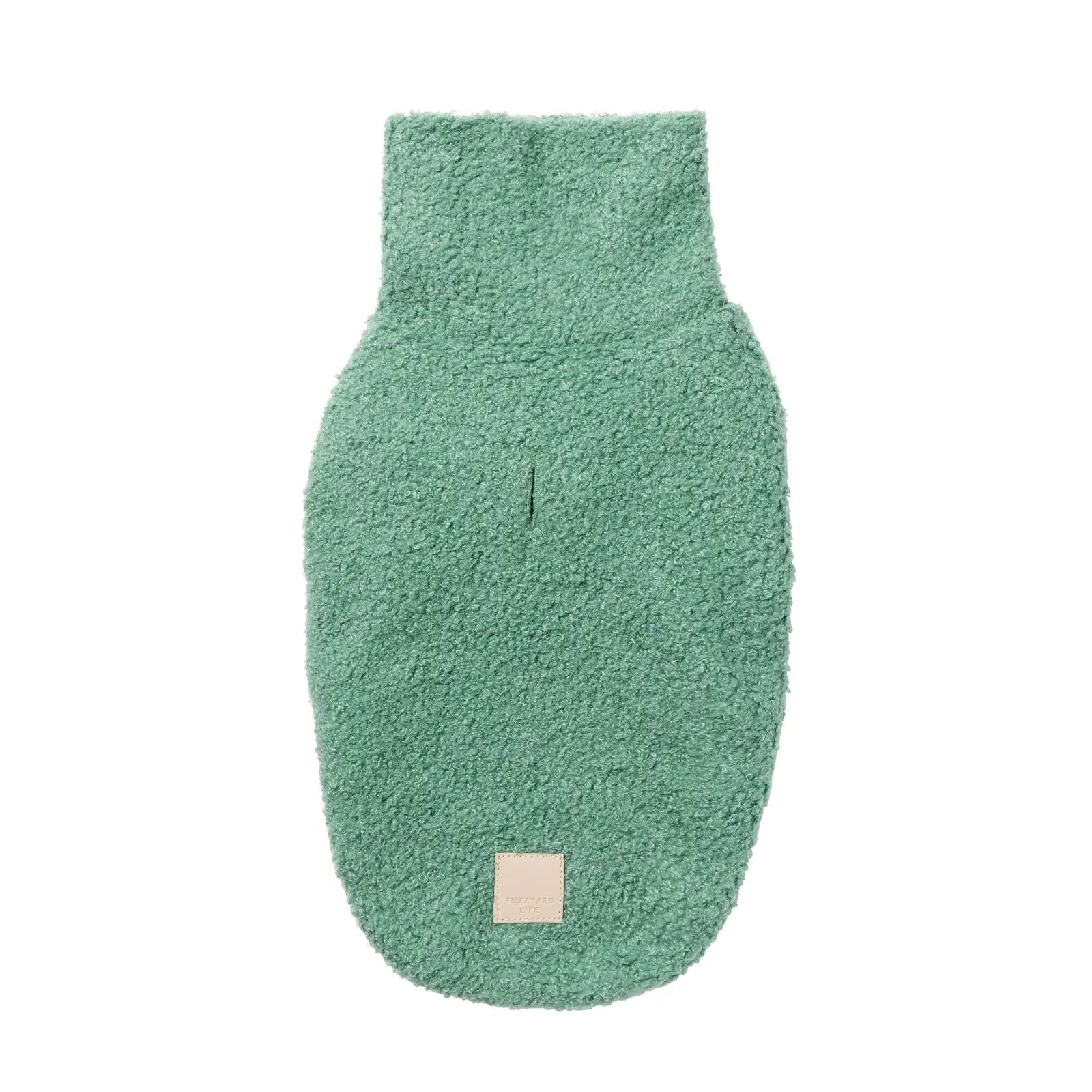 Fuzzyard Life Boucle Sweater Dog Coat - Myrtle Green Fuzzyard