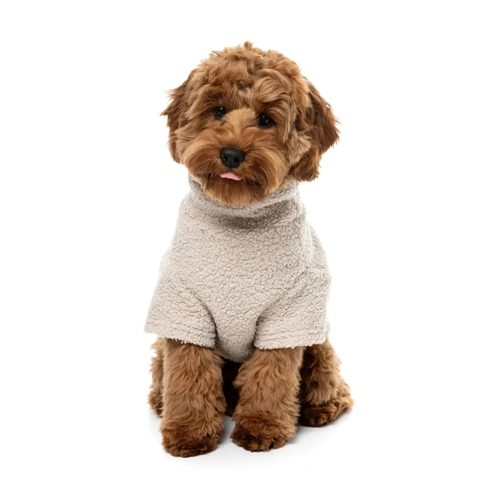 Fuzzyard Life Boucle Sweater Dog Coat - Sandstone Fuzzyard