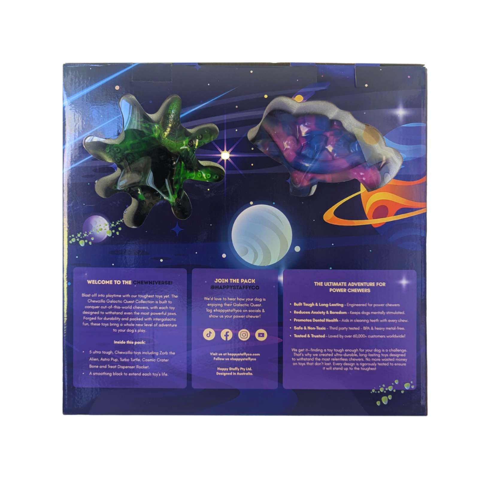 Happy Staffy Co. Chewzilla Galactic Quest Dog Toys(Gift box)