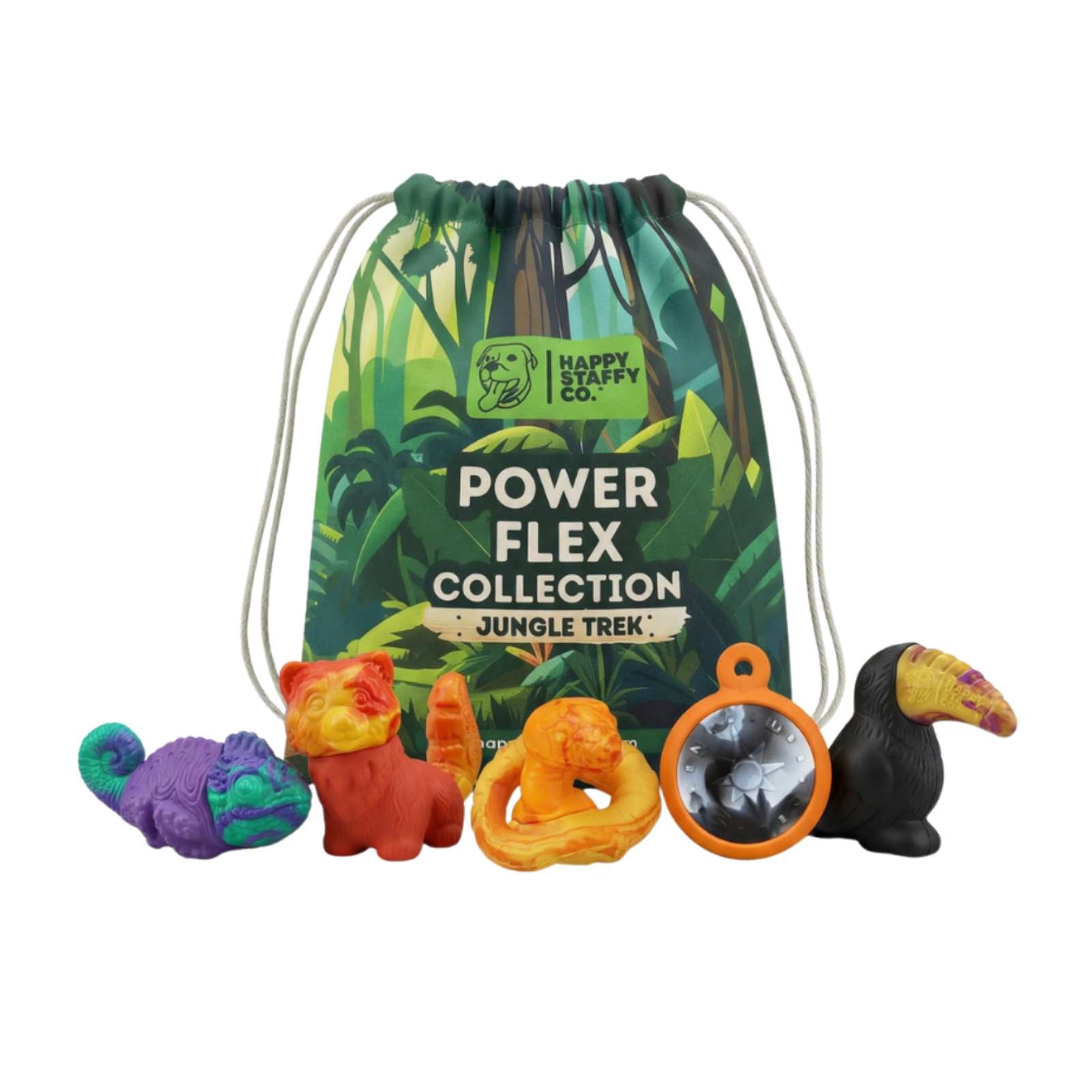 Happy Staffy Co. PowerFlex Jungle Collection Dog Toys (Gift box)