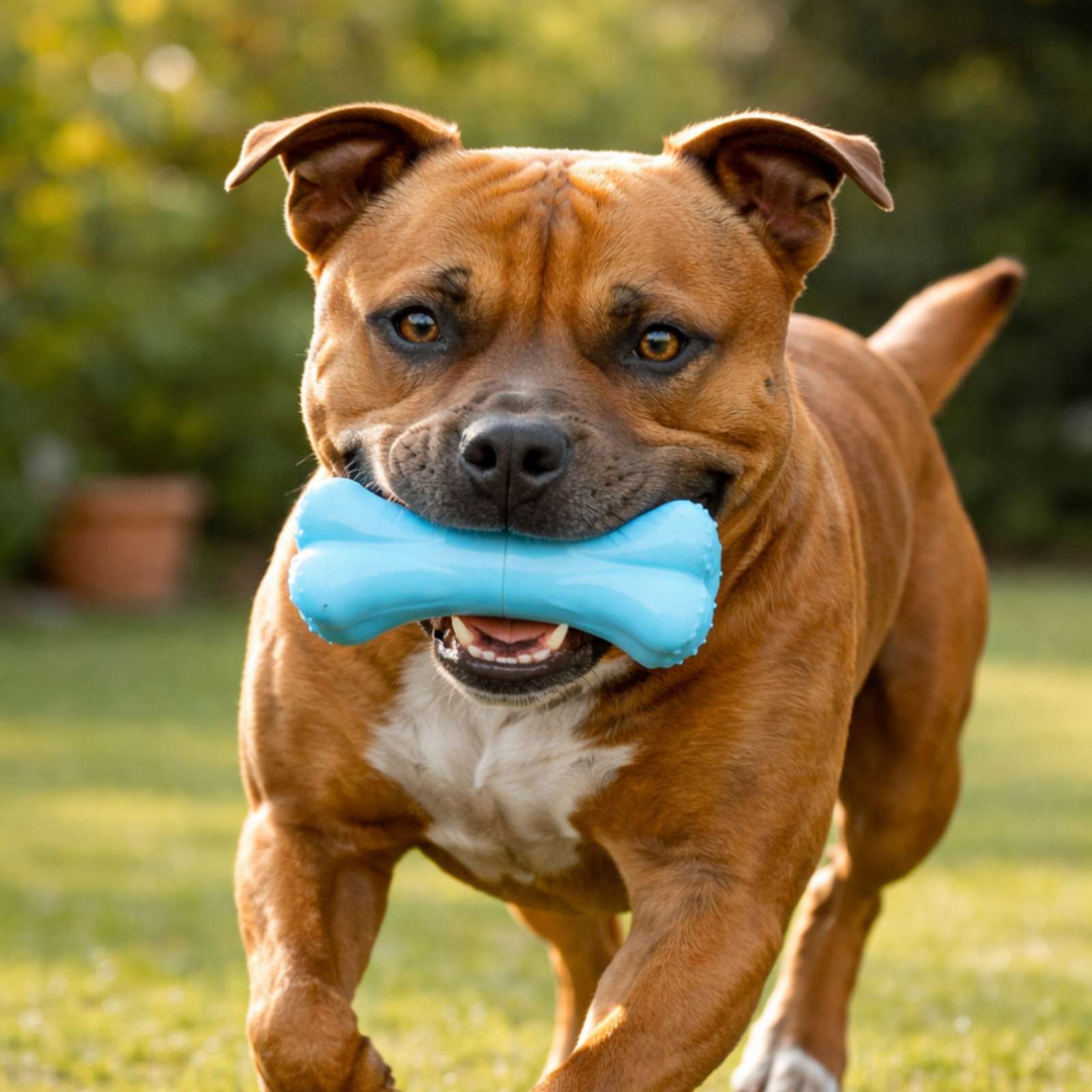 Happy Staffy Co. Chewzilla Musical Bone Tough Dog Toy