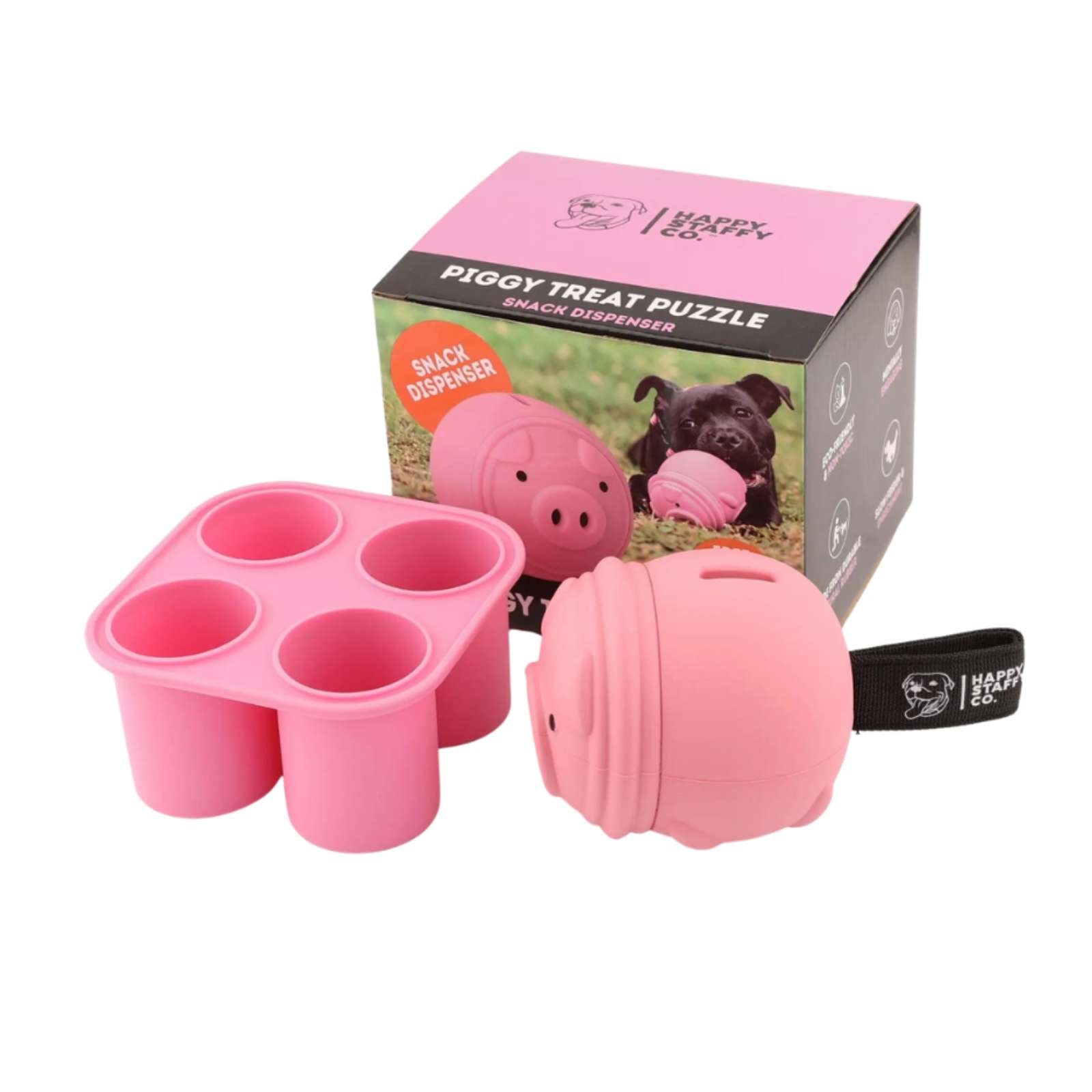 Happy Staffy Co. Poppy Pig Treat Dispenser Dog Toy