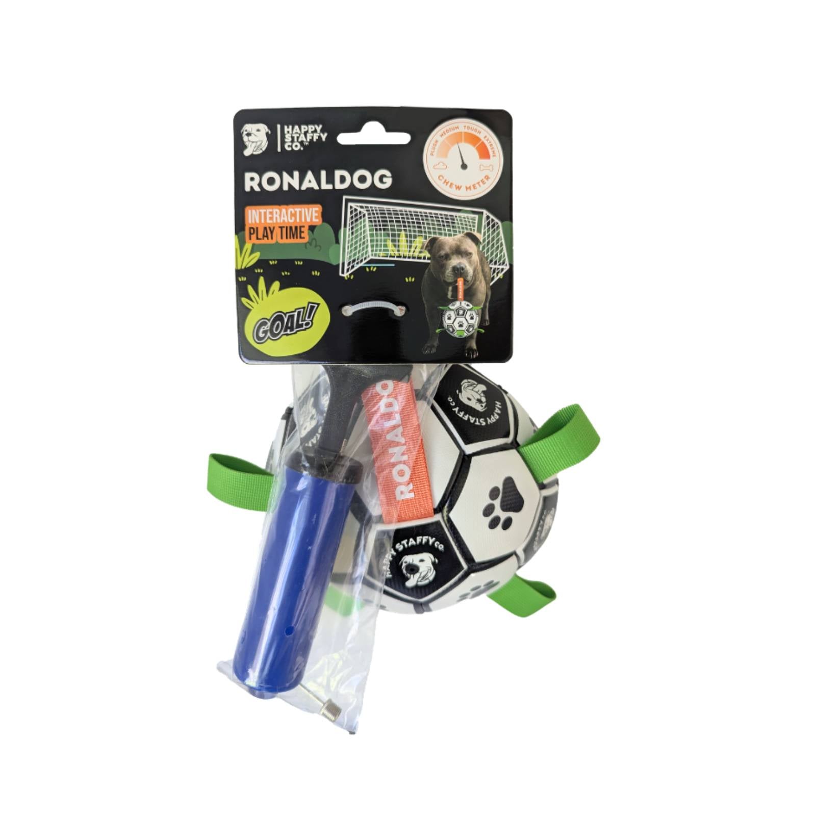 Happy Staffy Co. Ronaldog Soccer Ball Dog Toy
