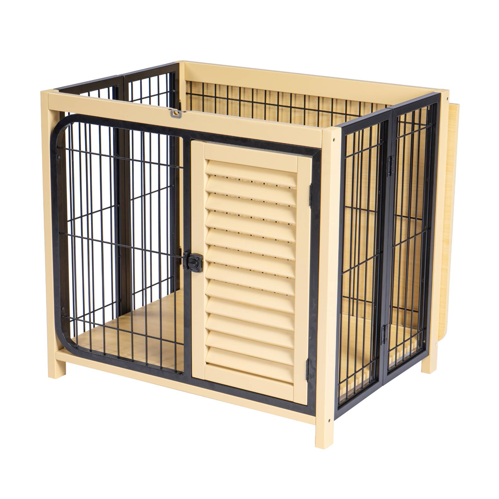 KPets Indoor Furniture Foldable Dog Crate - Black