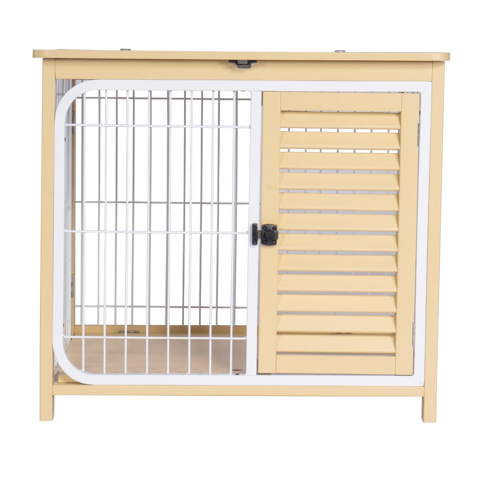 KPets Indoor Furniture Foldable Dog Crate - White
