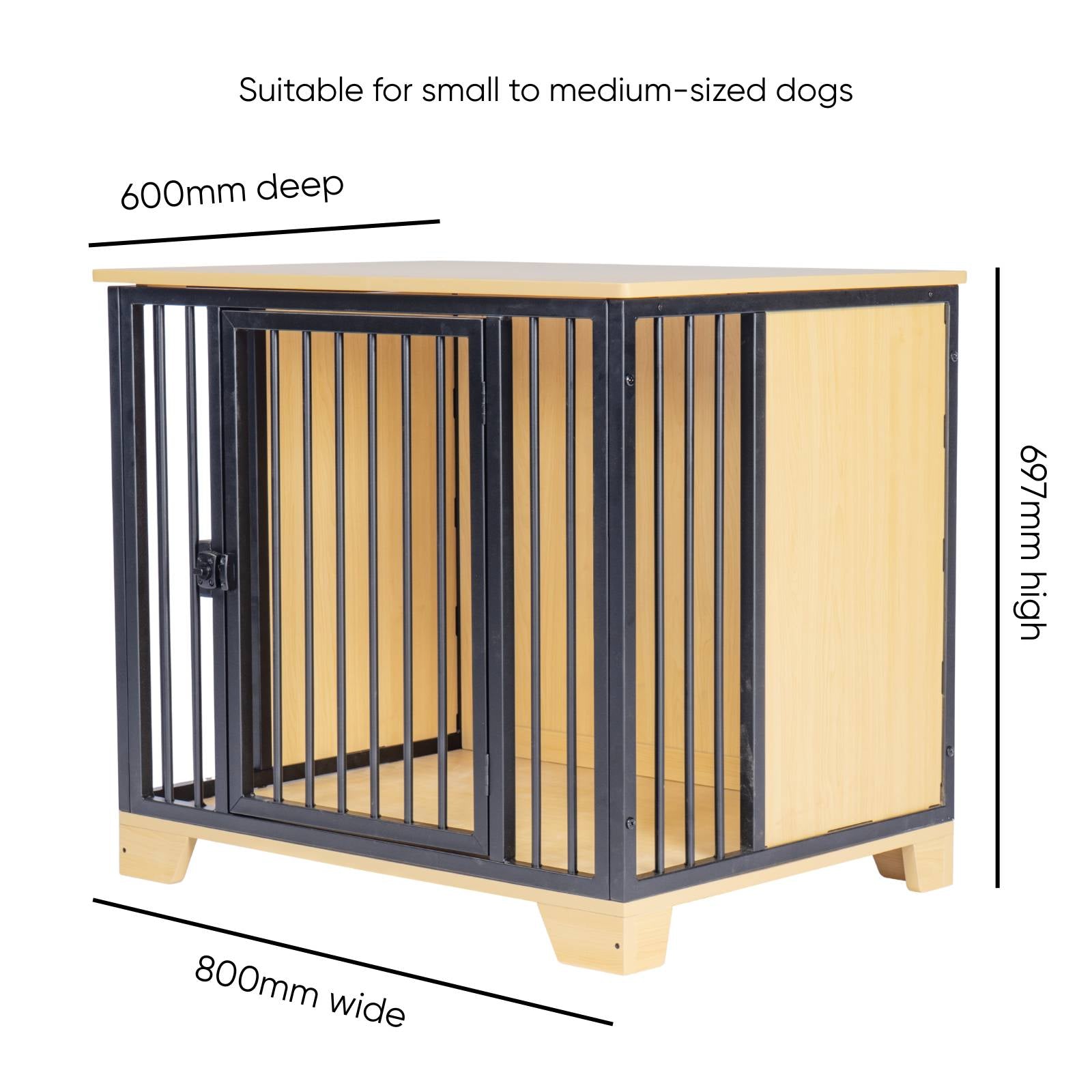KPets Indoor Premium Furniture Dog Crate - Black