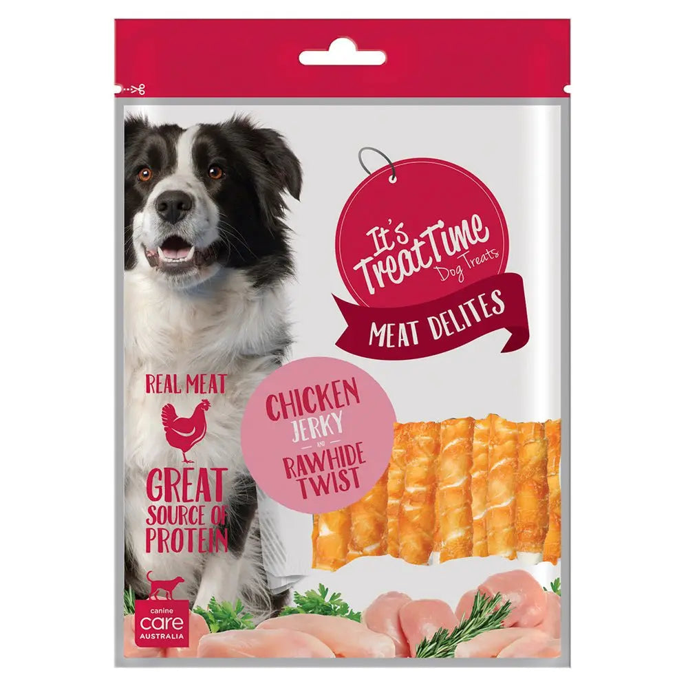 It's Treat Time Meat Delites Chicken Jerky with Rawhide Twist - Kellyville Pets