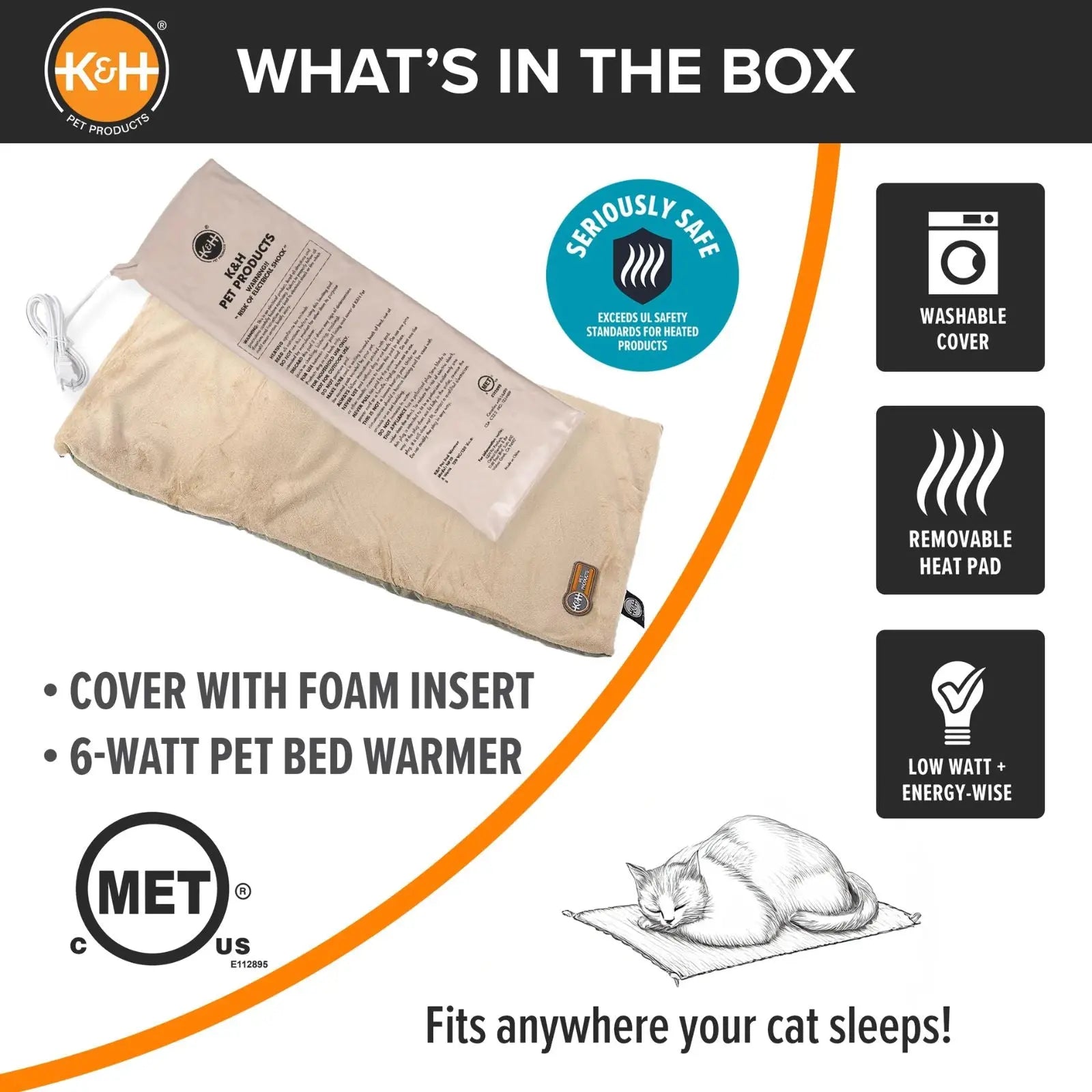 K & H Thermo Kitty Heated Pet Mat - Sage - 63 x 32cm 6w K & H