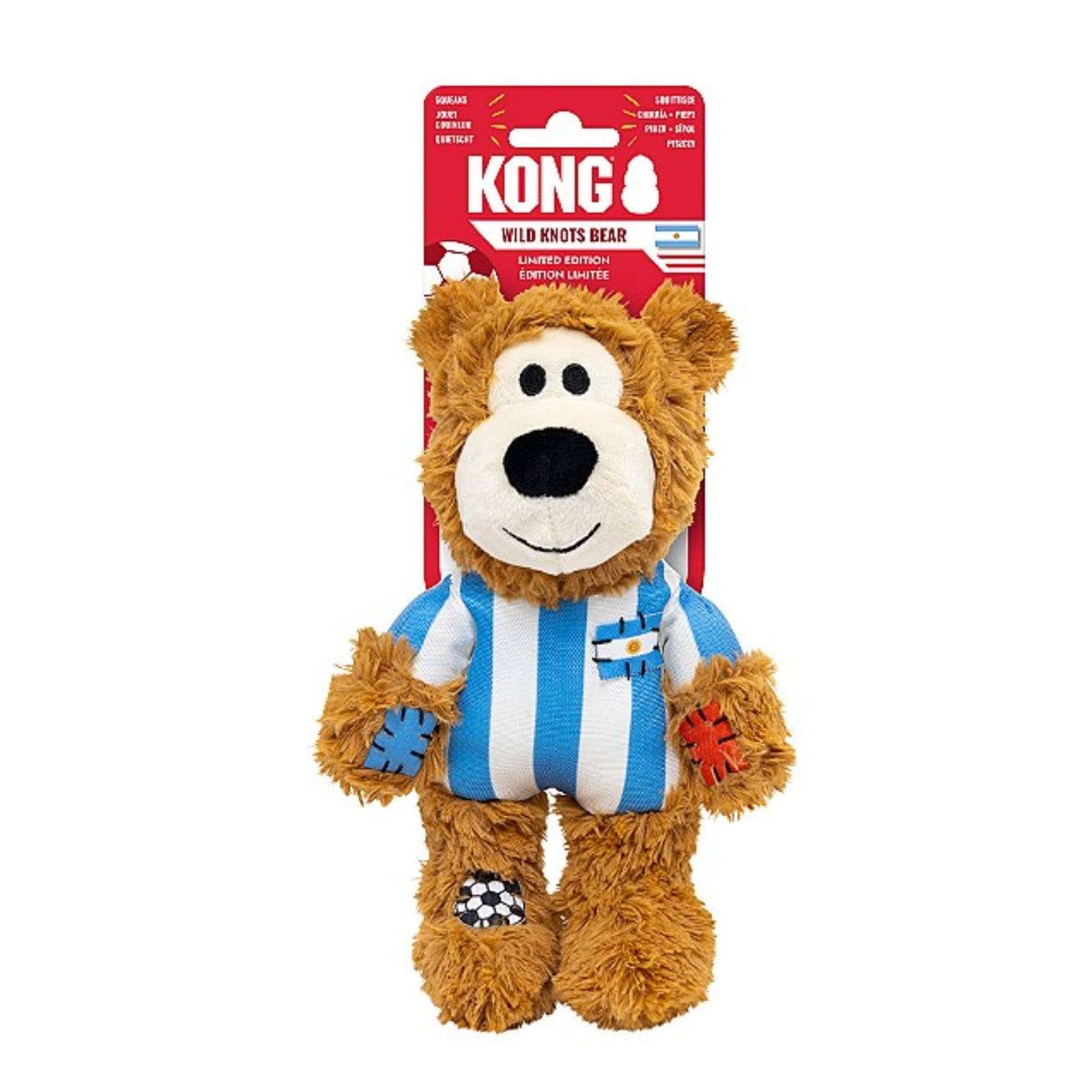 KONG Wild Knots Argentina Soccer Bear - Medium