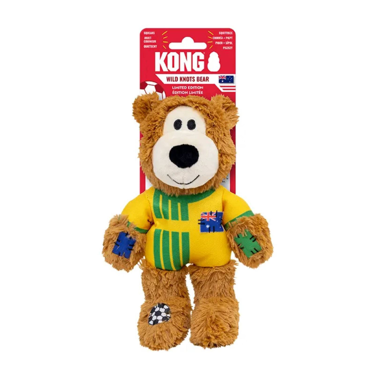 KONG Wild Knots Australia Soccer Bear - Medium
