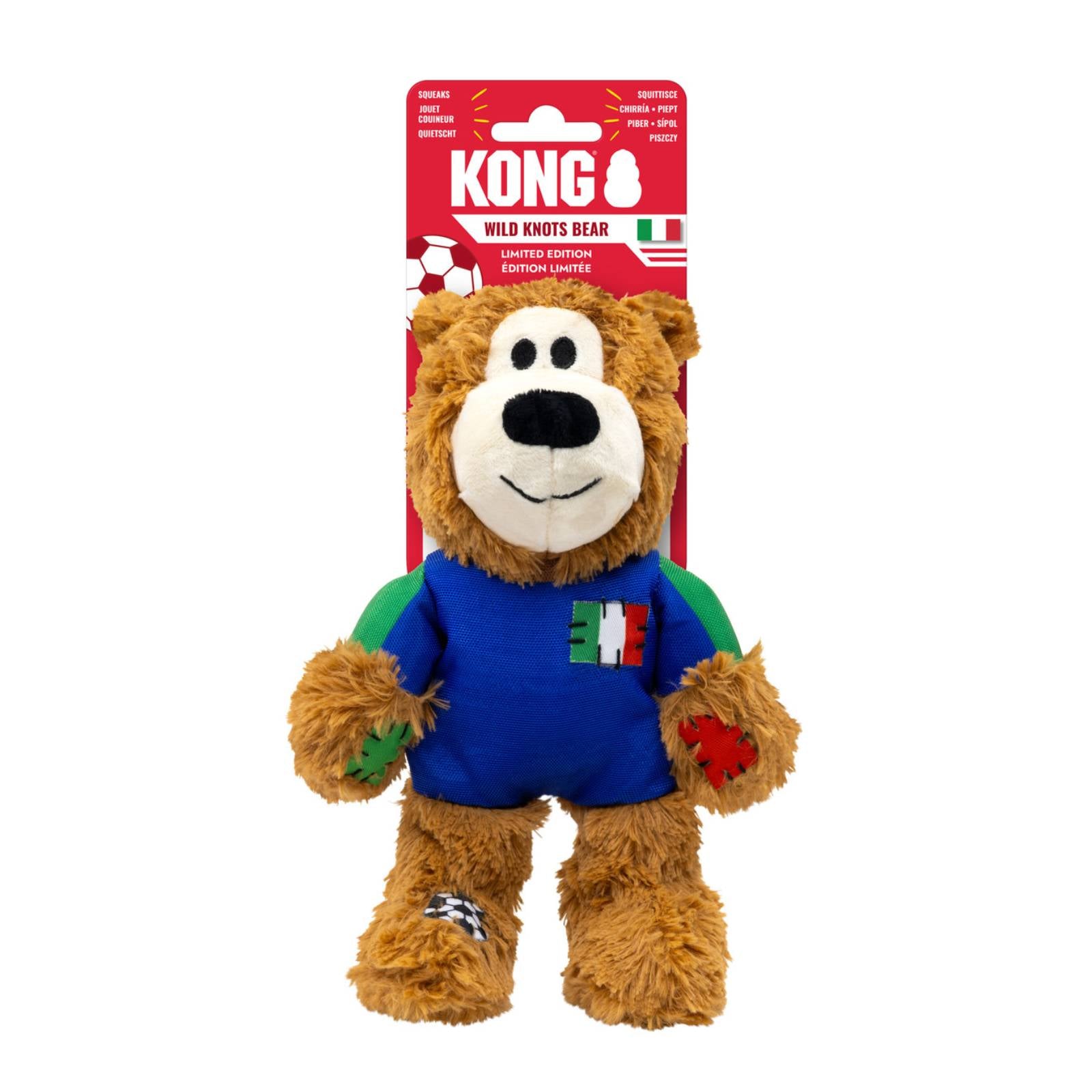 KONG Wild Knots Italy Soccer Bear - Medium