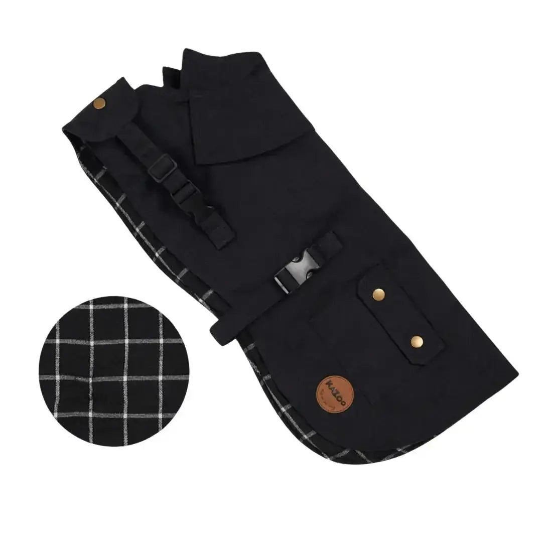 Kazoo Aussie Oilskin Waterproof Dog Coat - Black Kazoo