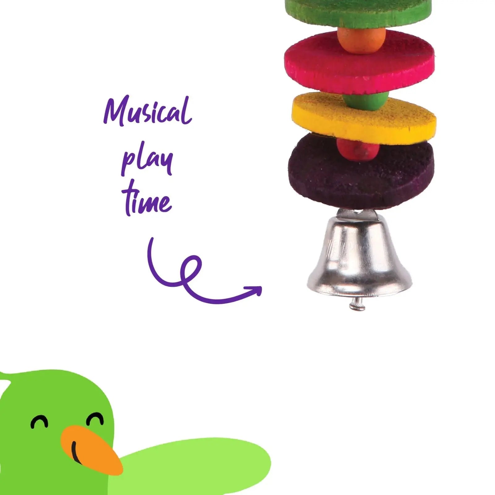 Kazoo Bird Toy Round Chips & Bell Kazoo
