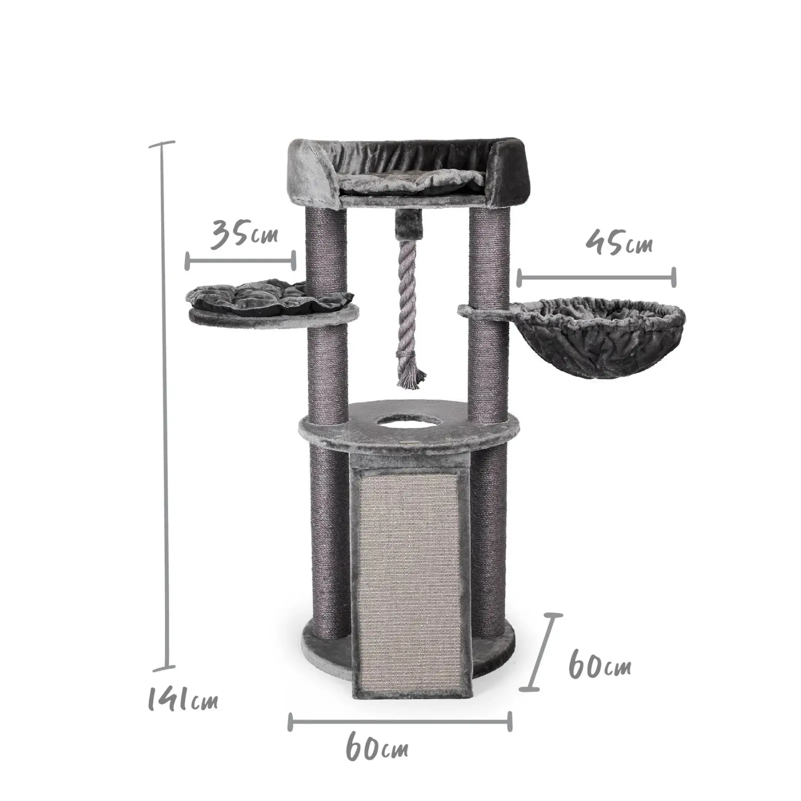 Kazoo Cat Scratch & Sleep Playground - Charcoal Kazoo